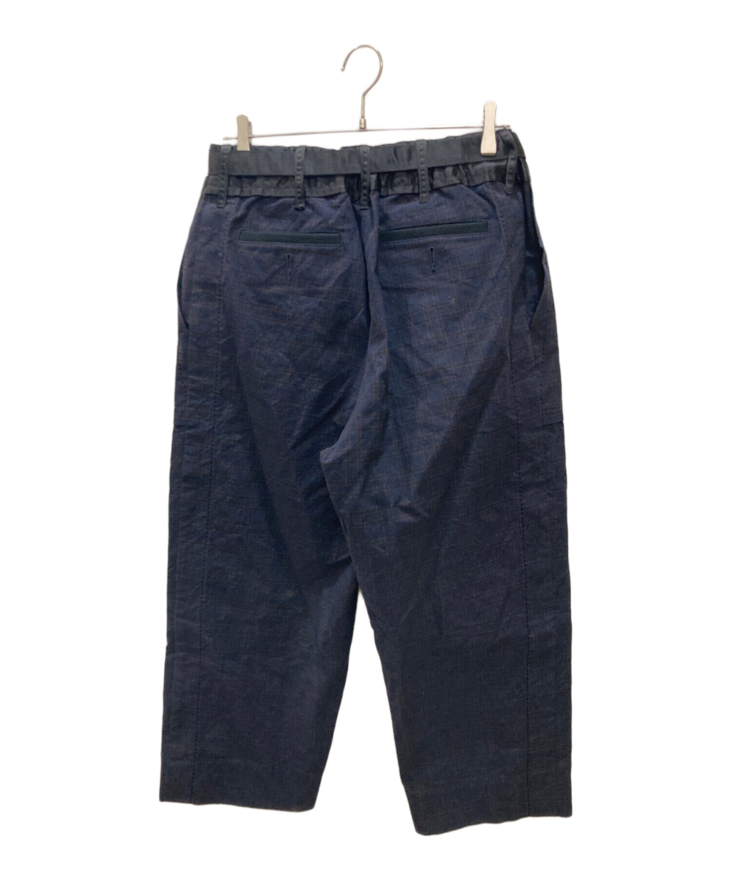 Sacai サカイネイビークォーターパンツ SS19 中古・古着通販】sacai (サカイ) グレンチェック・ベルテッド
