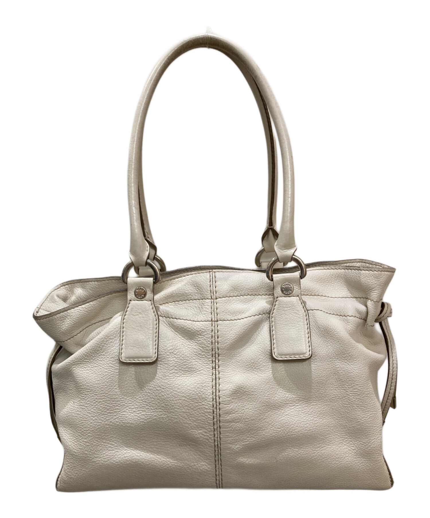 ゆ*ん様 お値下げ！TOD'Sベージュ レザートートバッグ美品 中古・古着通販】TOD'S (トッズ) レザートートバッグ ベージュ