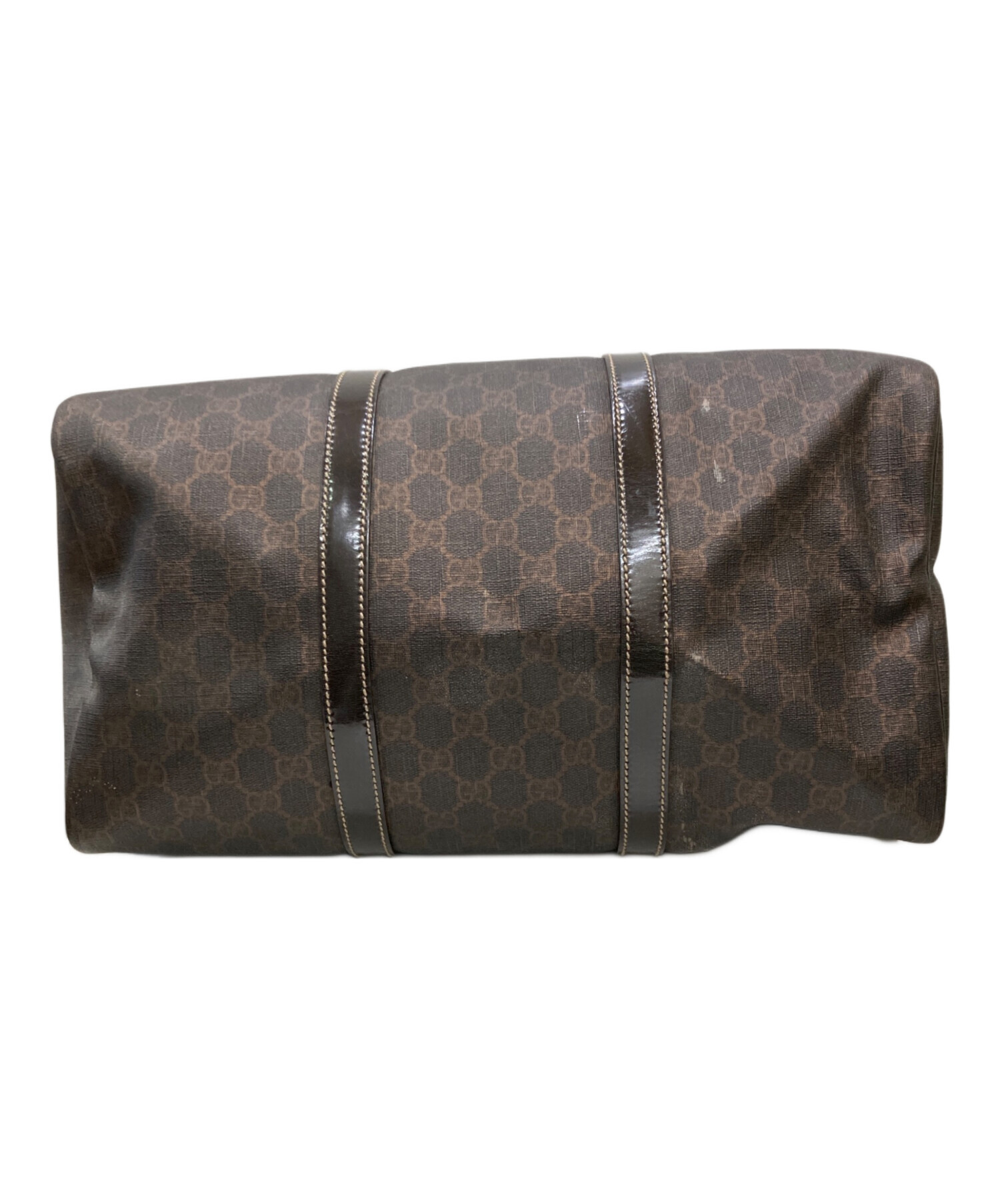 GUCCI　レザーボストンバッグ　ブラウン 中古・古着通販】GUCCI (グッチ) GGボストンバッグ ブラウン｜ブランド