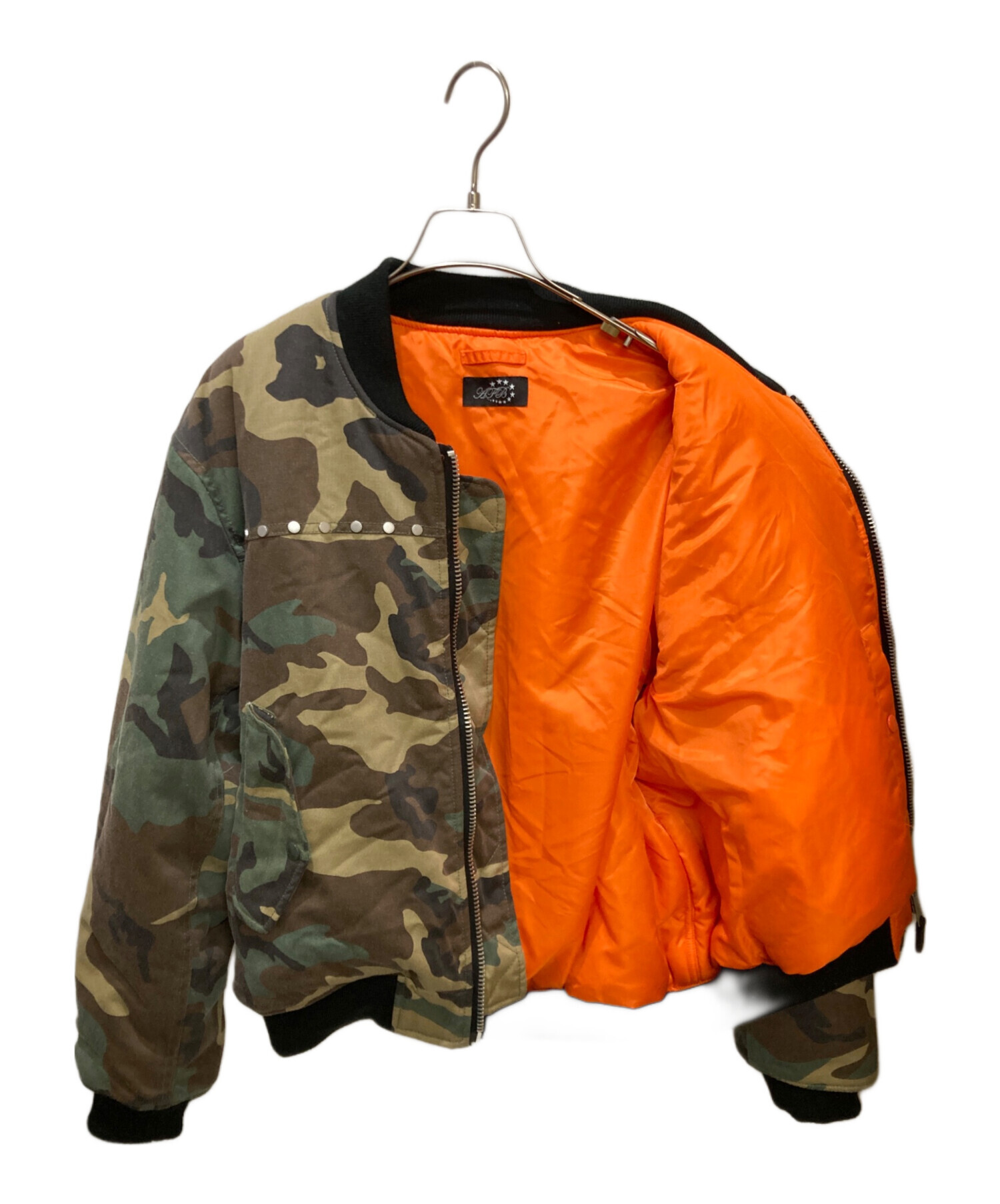 中古・古着通販】AFB (エーエフビー) PUFFER STUDDED BOMBER オリーブ