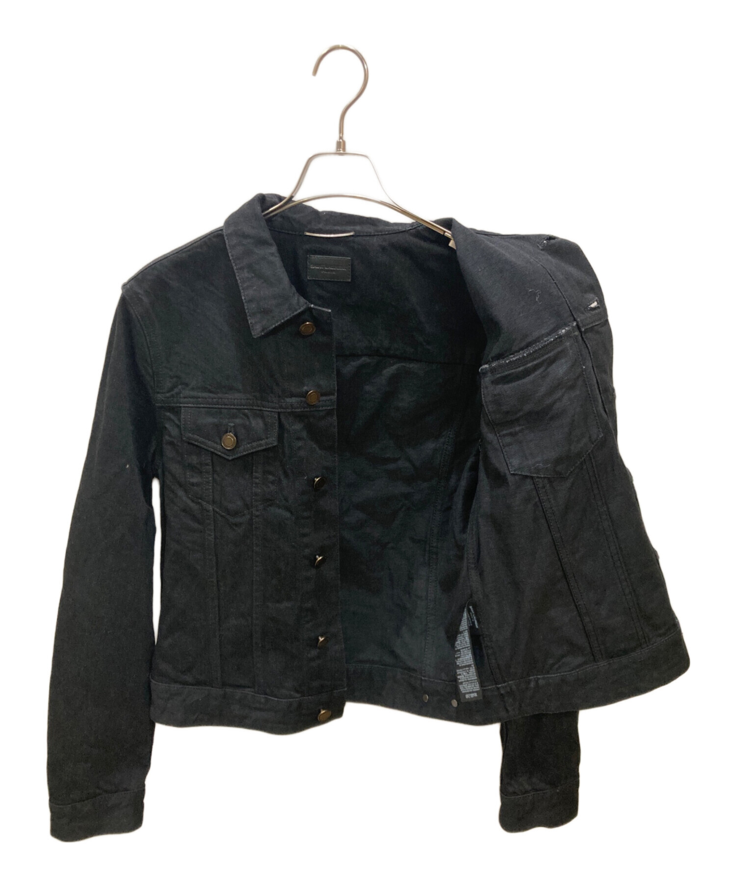 SAINT LAURENT PARIS デニムジャケット ブラック M 中古・古着通販】Saint Laurent Paris (サンローランパリ) トラッカー