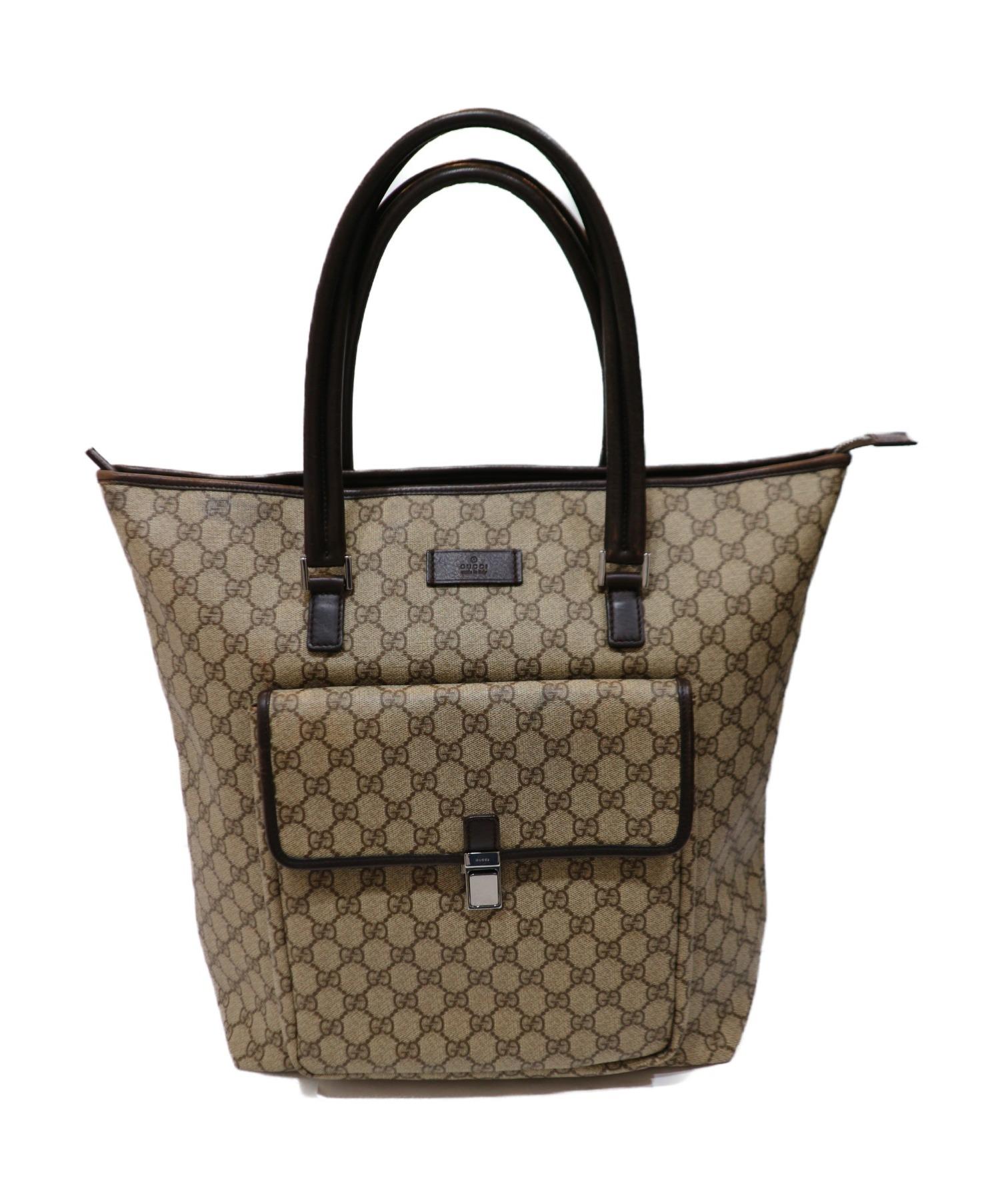 中古・古着通販】GUCCI (グッチ) トートバッグ ベージュ GGプラス