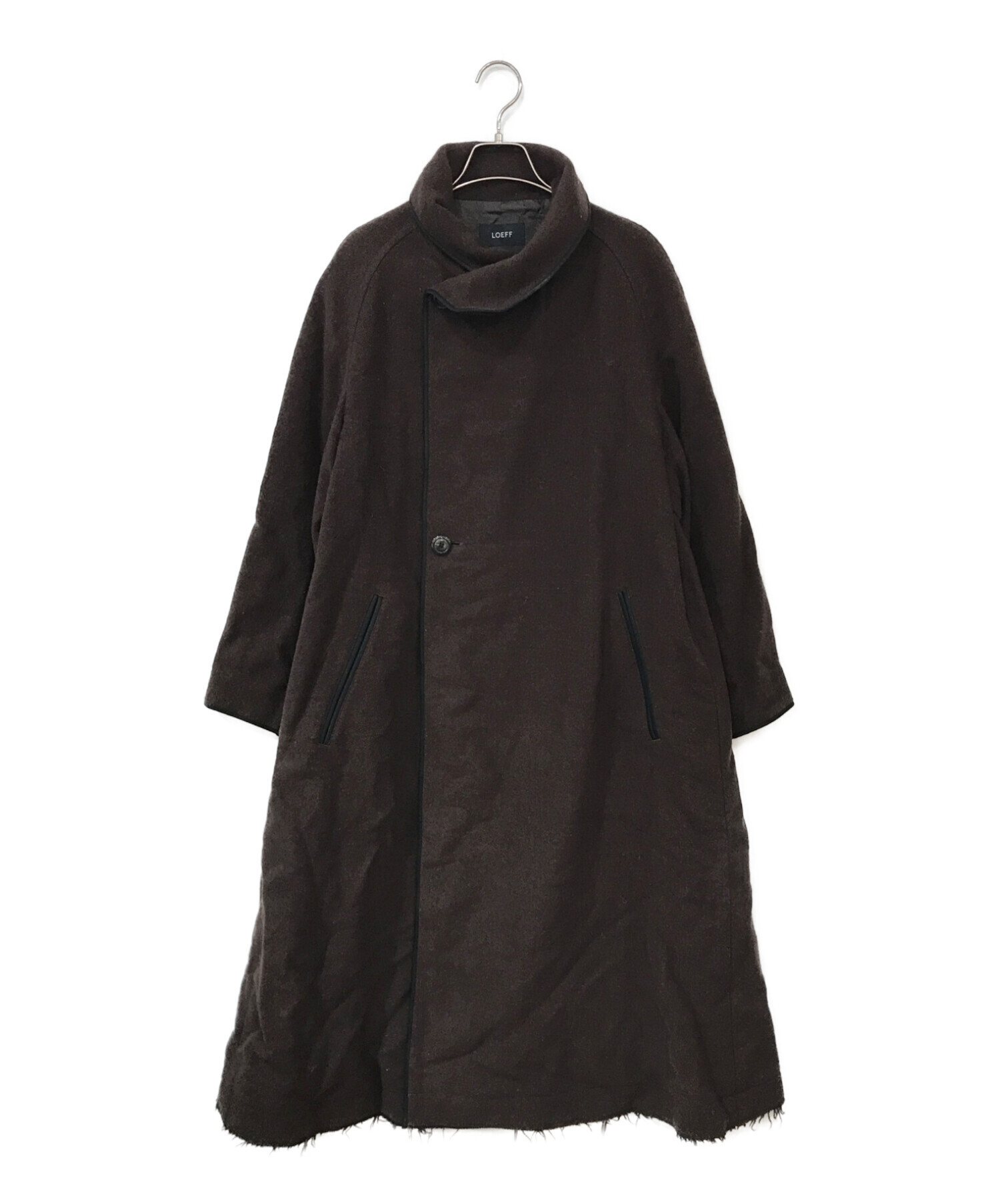 中古・古着通販】LOEFF (ロエフ) ドビーテントガウンコート ブラウン 