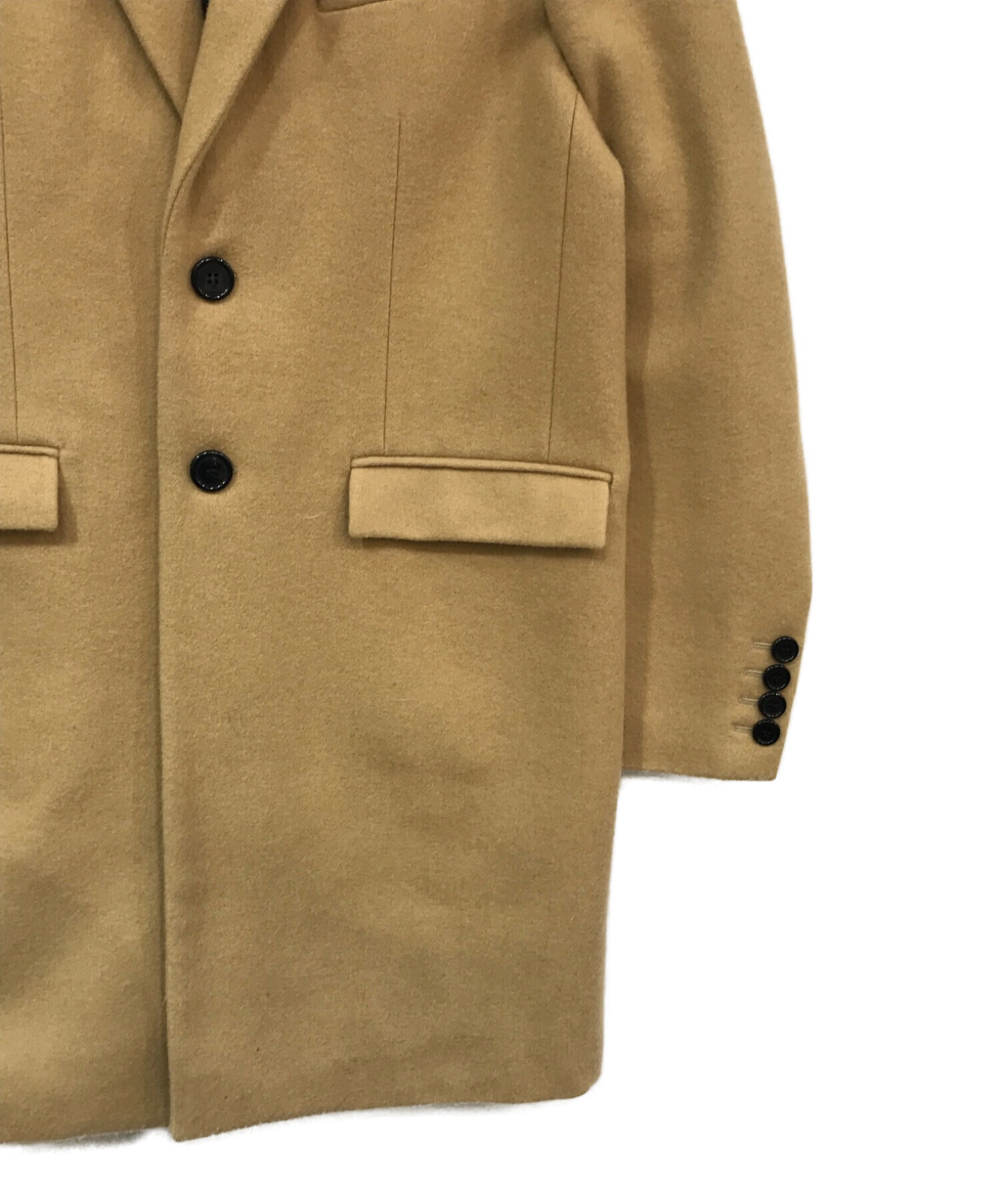 SAINT LAURENT チェスター コート ベージュ 正規店 サイズ 50 中古・古着通販】Saint Laurent Paris (サンローランパリ) チェスター