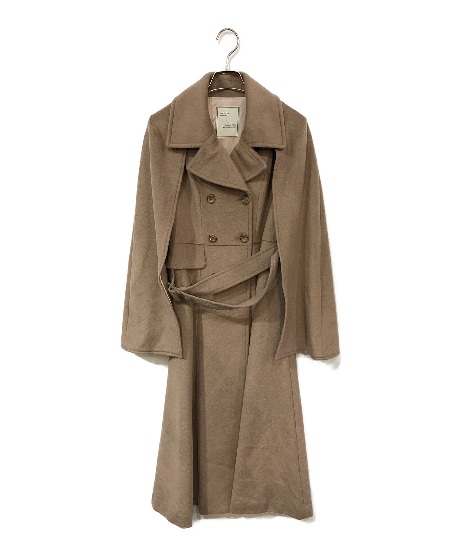 レディース Mademoiselle 2Way Long Coat camel / M