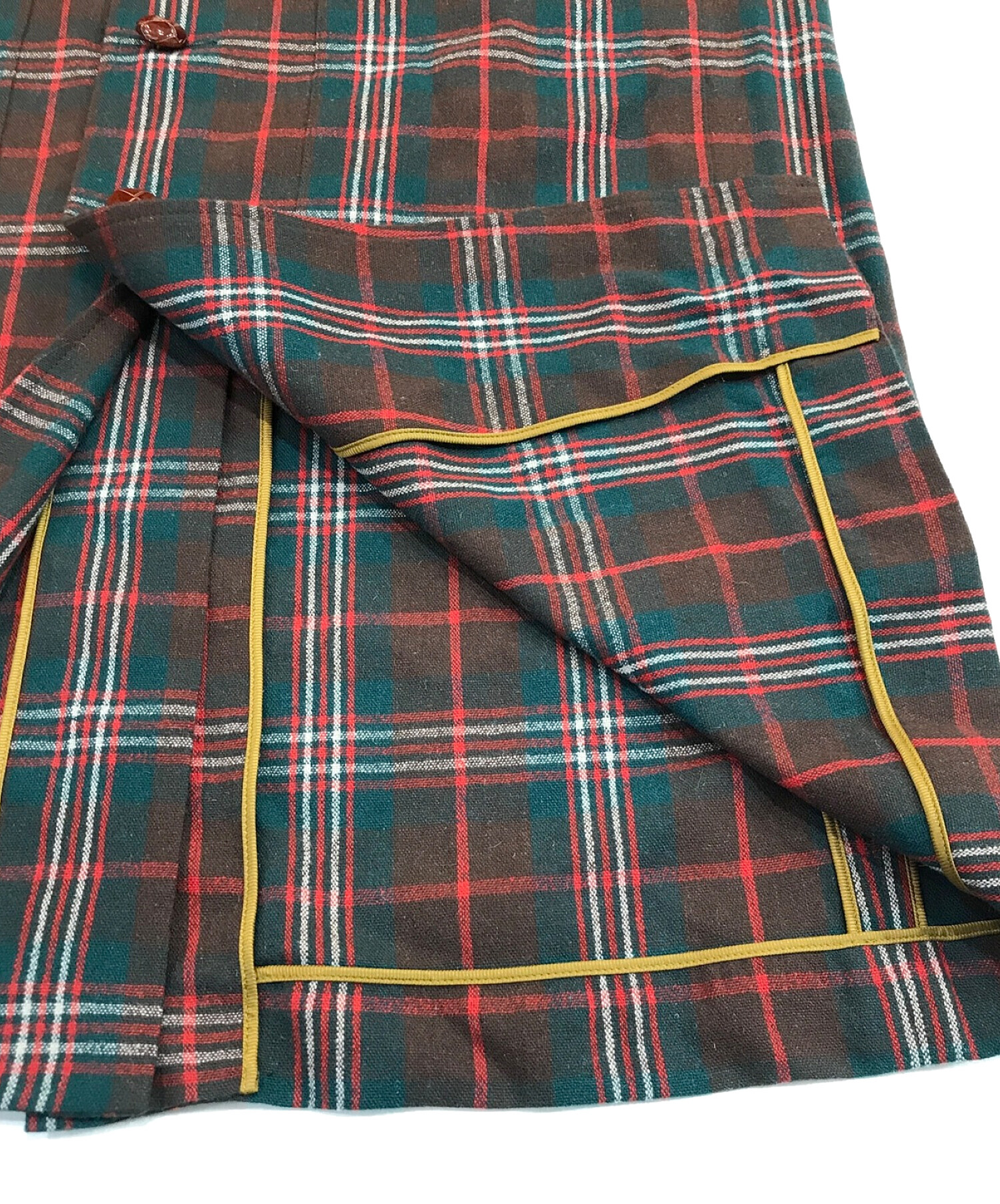 GUCCI グッチ チェスターコート レッド・ブラックチェック 中古・古着通販】GUCCI (グッチ) チェック柄チェスターコート