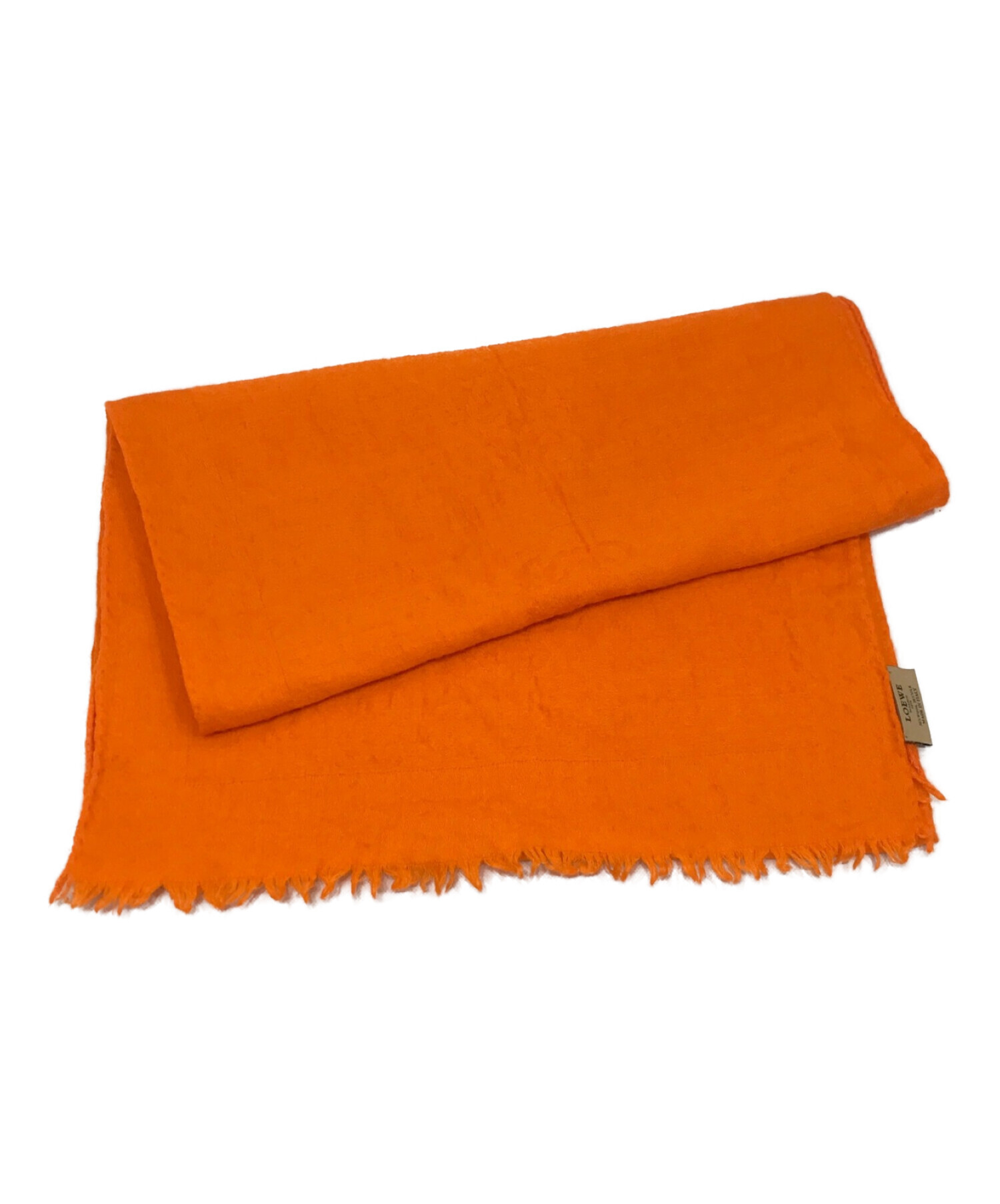 中古・古着通販】LOEWE (ロエベ) シルク混マフラー オレンジ｜ブランド