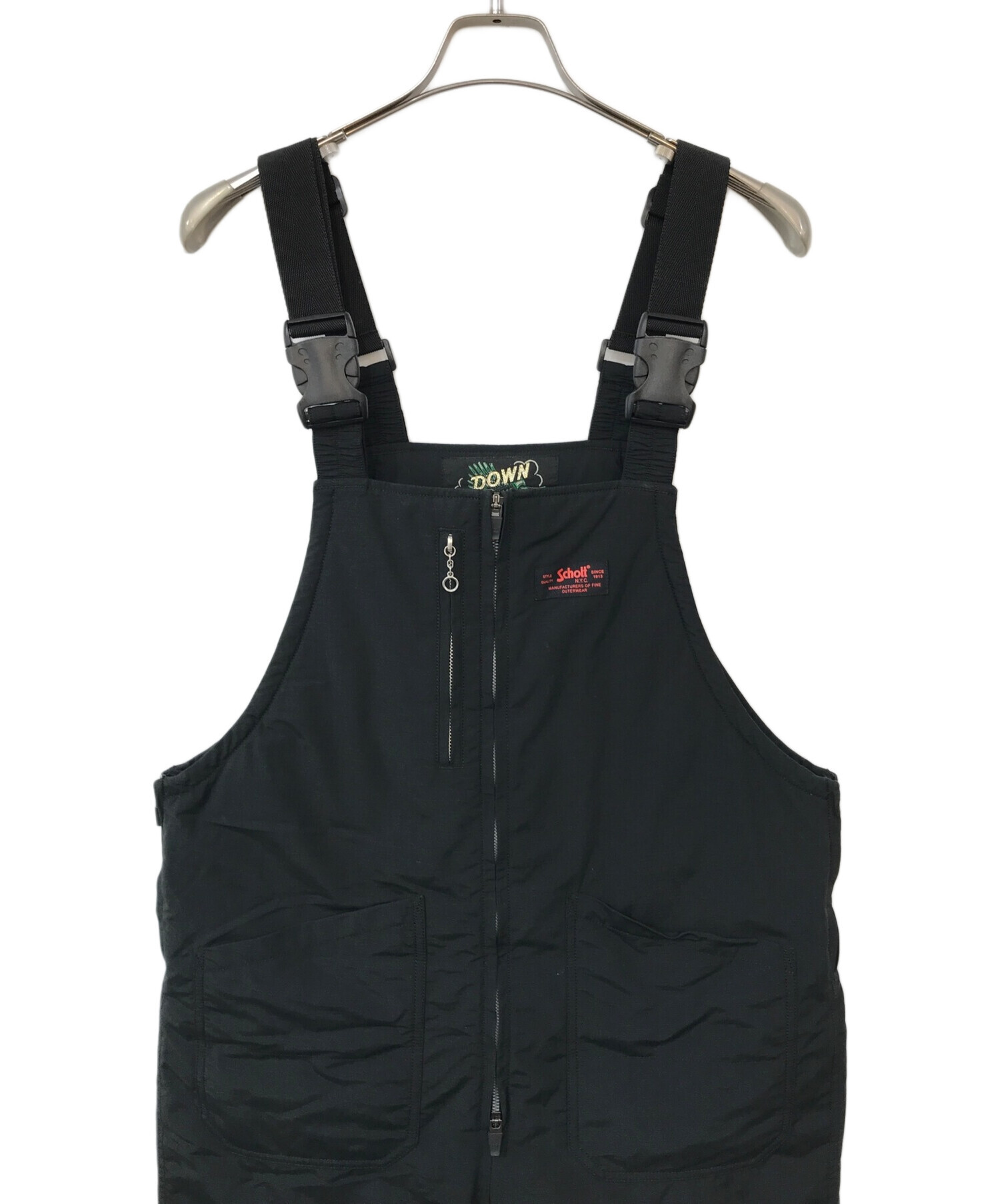 Schott ショット ダウン オーバーオール パンツ 3116030 黒 L Schott ショット ダウン オーバーオール パンツ 3116030 黒 L 【公式通販】
