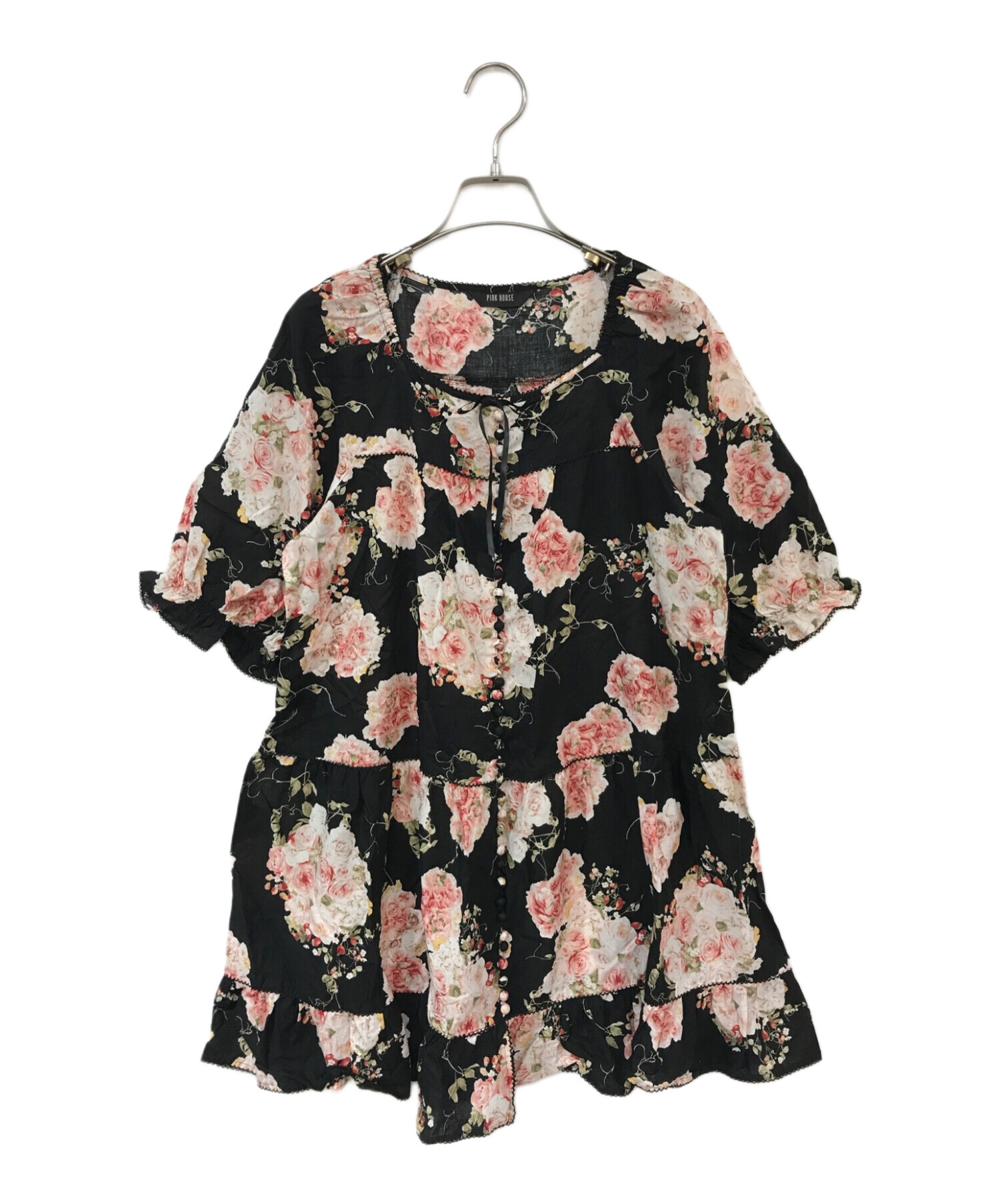 中古・古着通販】PINK HOUSE (ピンクハウス) フリルバラ柄ワンピース