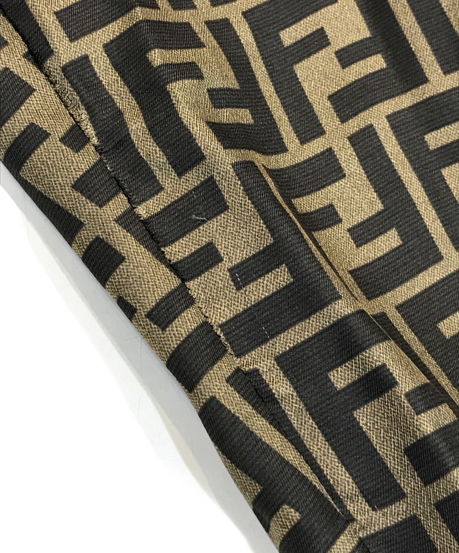 中古・古着通販】FENDI (フェンディ) ズッカ柄シルクパンツ ブラウン