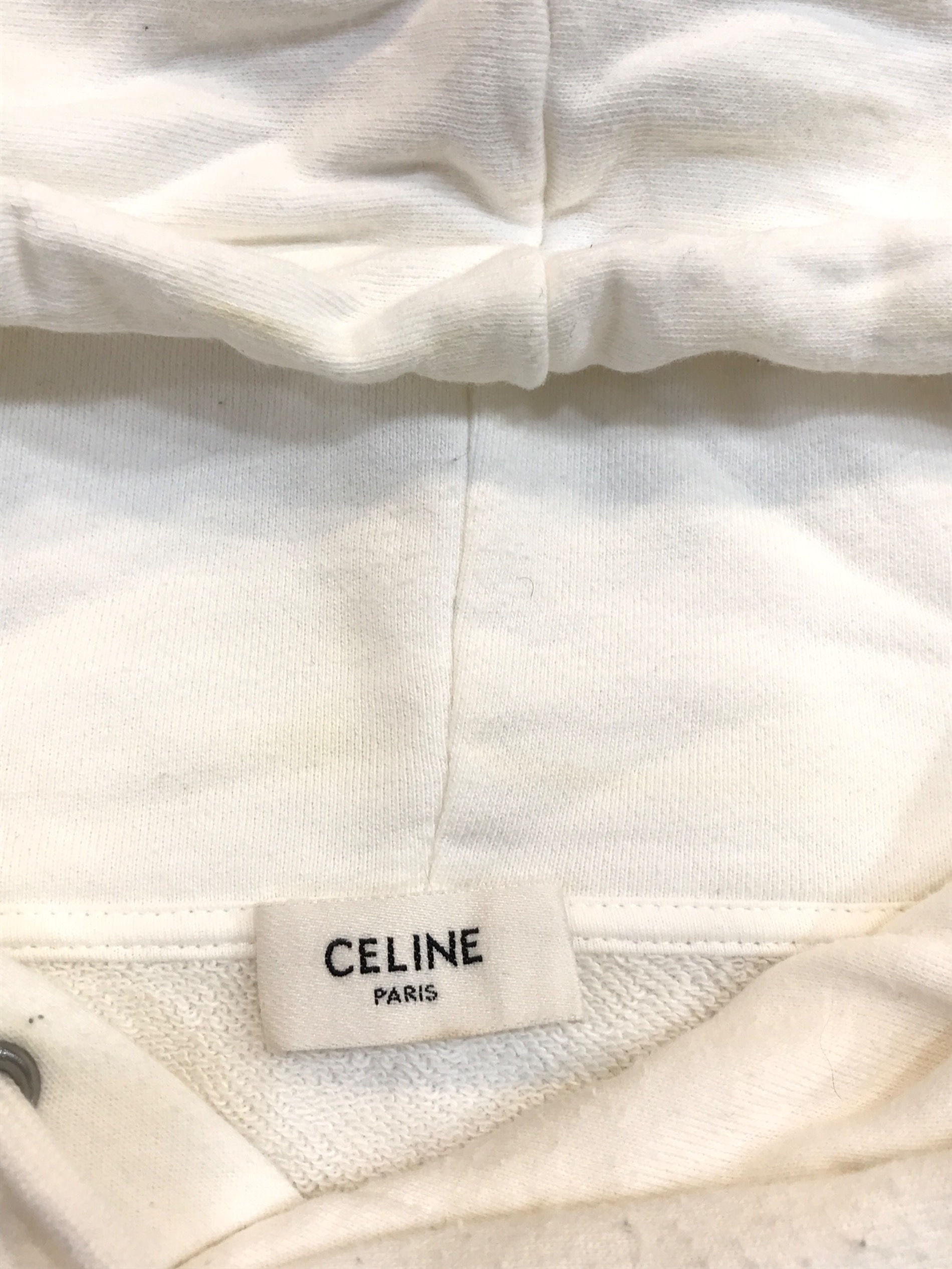 中古・古着通販】CELINE (セリーヌ) スタッズロゴパーカー ホワイト