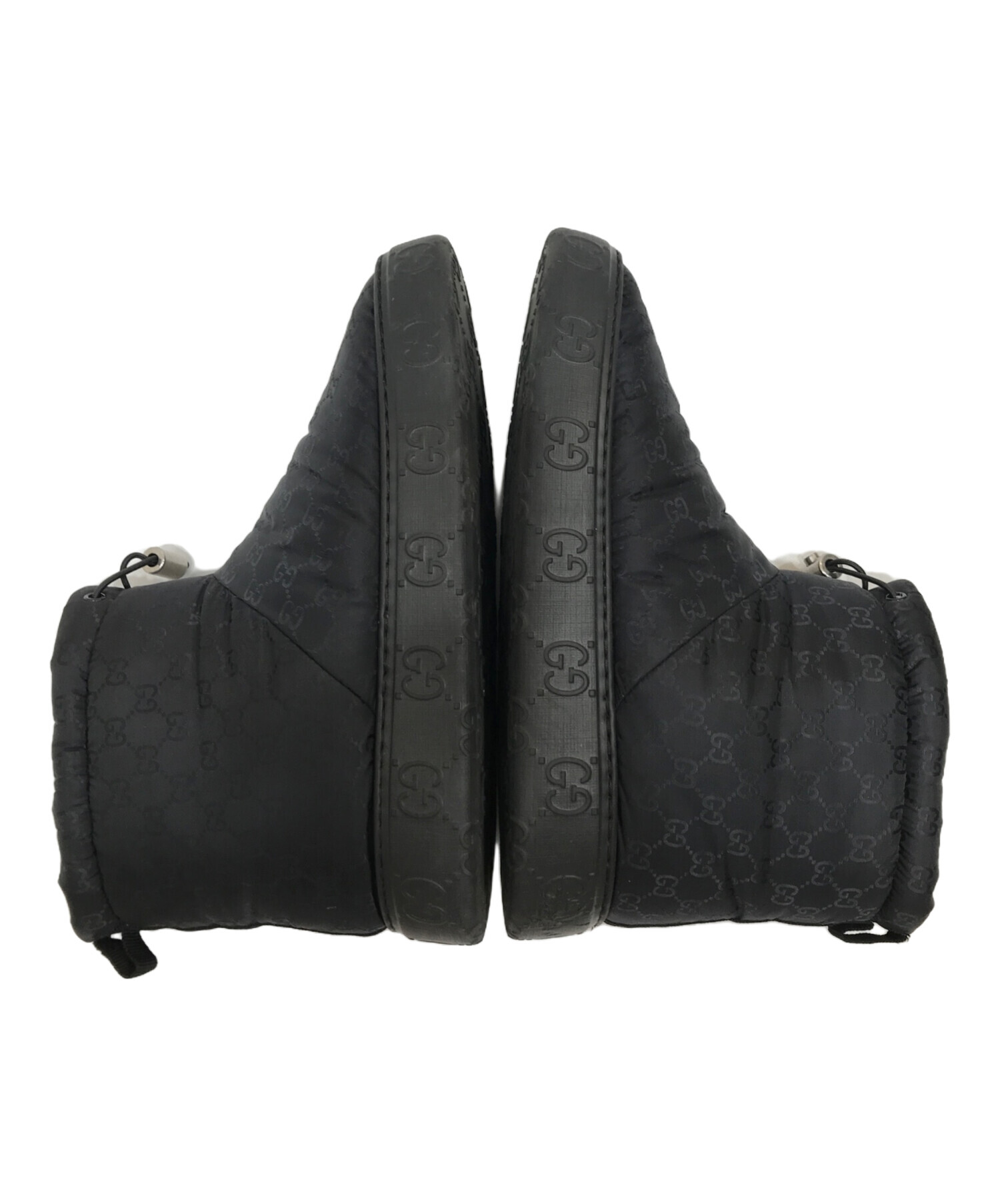 中古・古着通販】GUCCI (グッチ) GG柄ブーツ ブラック サイズ:9