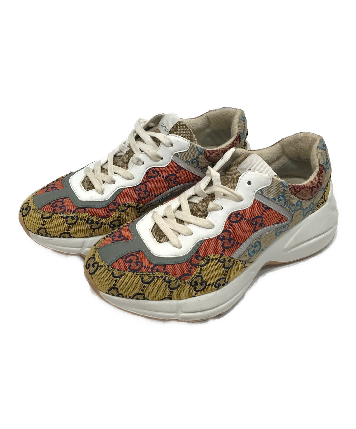 中古・古着通販】GUCCI (グッチ) GG柄スニーカー ベージュ サイズ:7