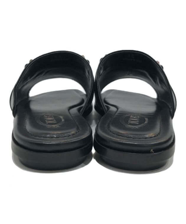 中古・古着通販】TOD'S (トッズ) ダブルTフラットサンダル ブラック