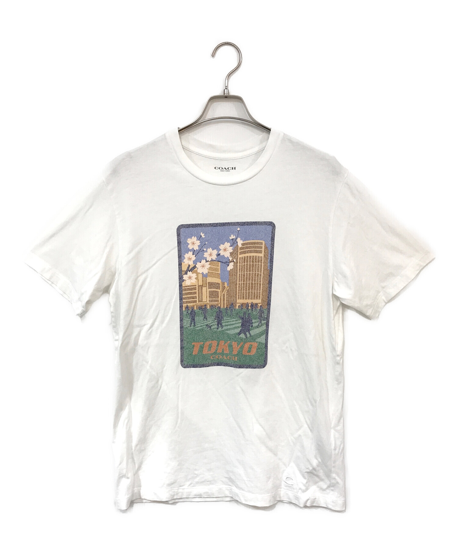中古・古着通販】COACH (コーチ) プリントTシャツ ホワイト サイズ:M 