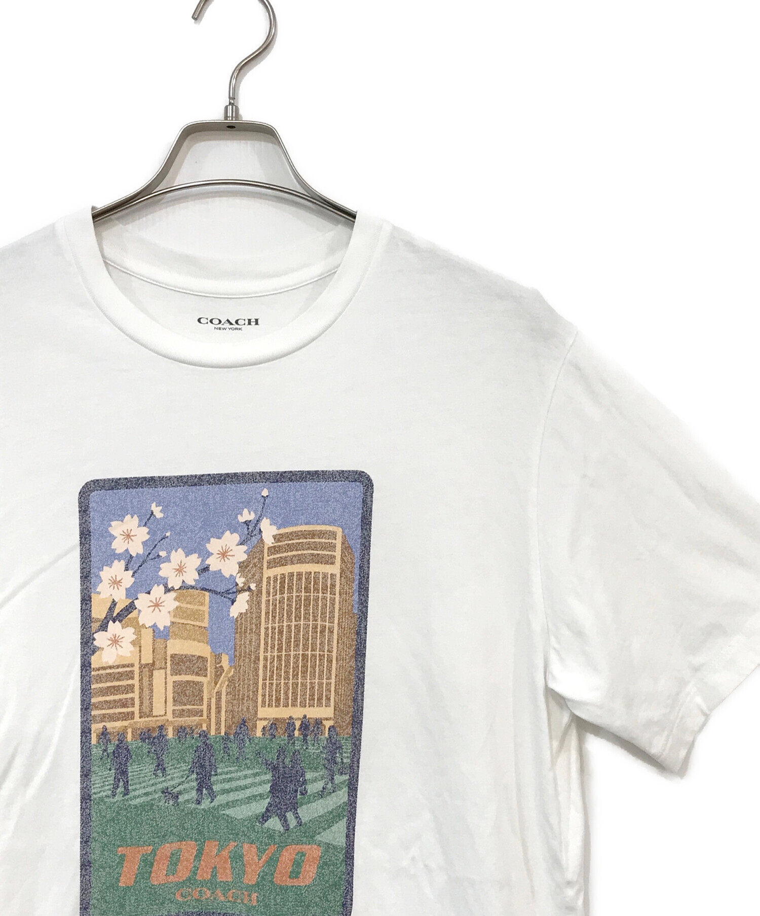 中古・古着通販】COACH (コーチ) プリントTシャツ ホワイト サイズ:M 