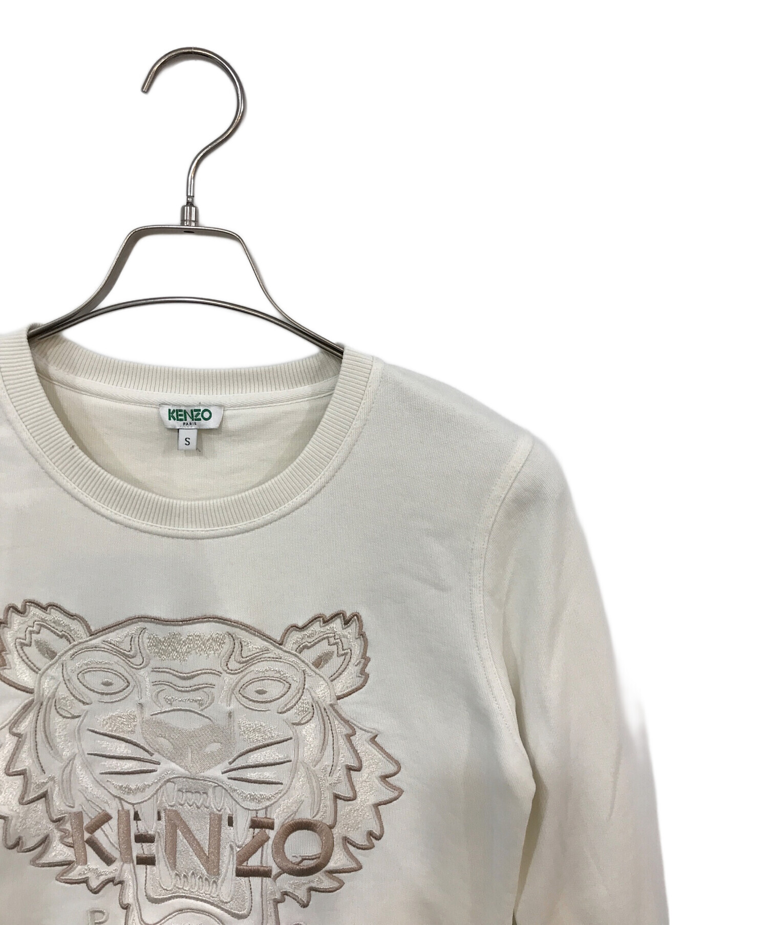 中古・古着通販】KENZO (ケンゾー) タイガー刺繍スウェット ホワイト
