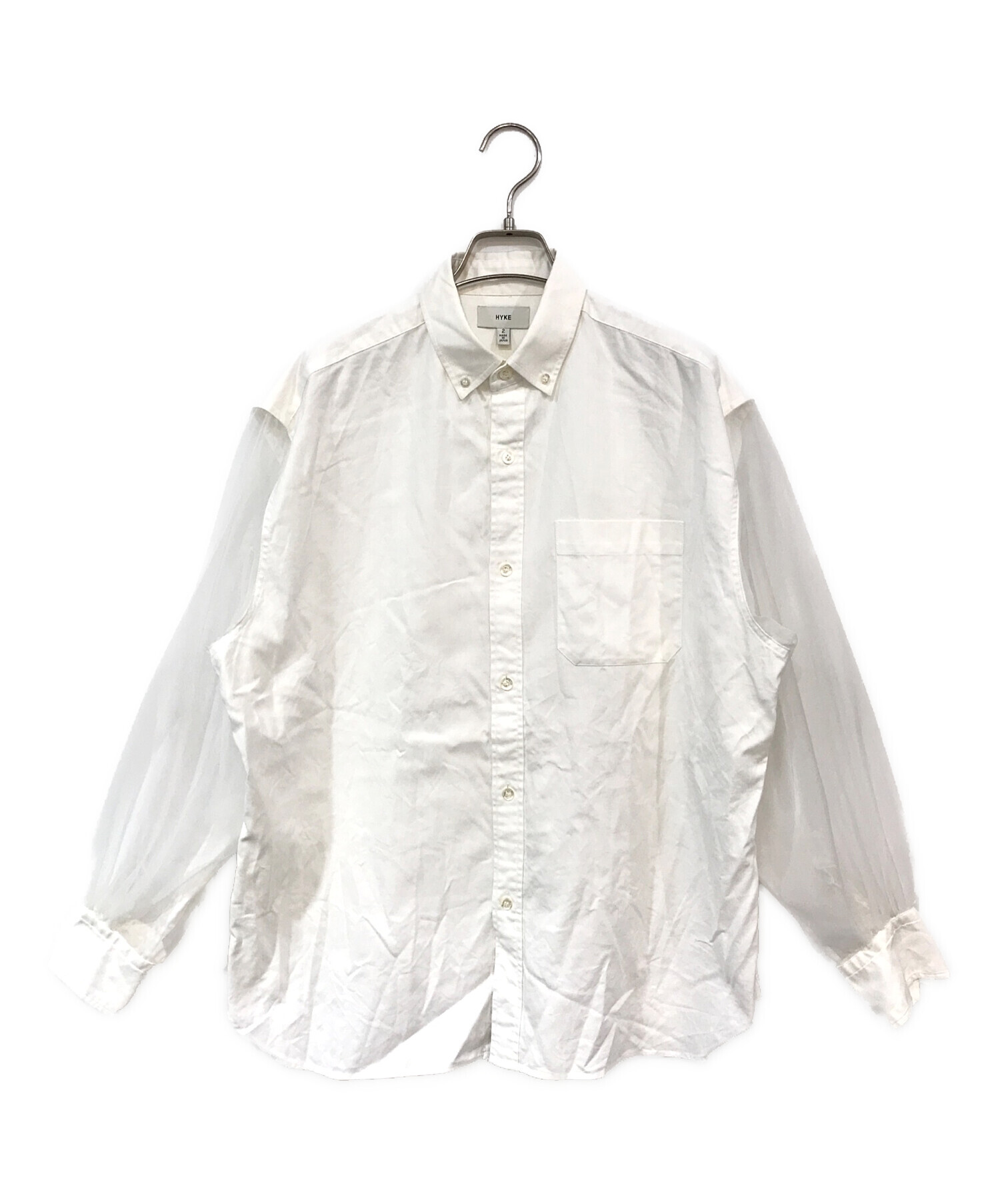 中古・古着通販】HYKE (ハイク) OXFORD SHEER SLEEVE SHIRT