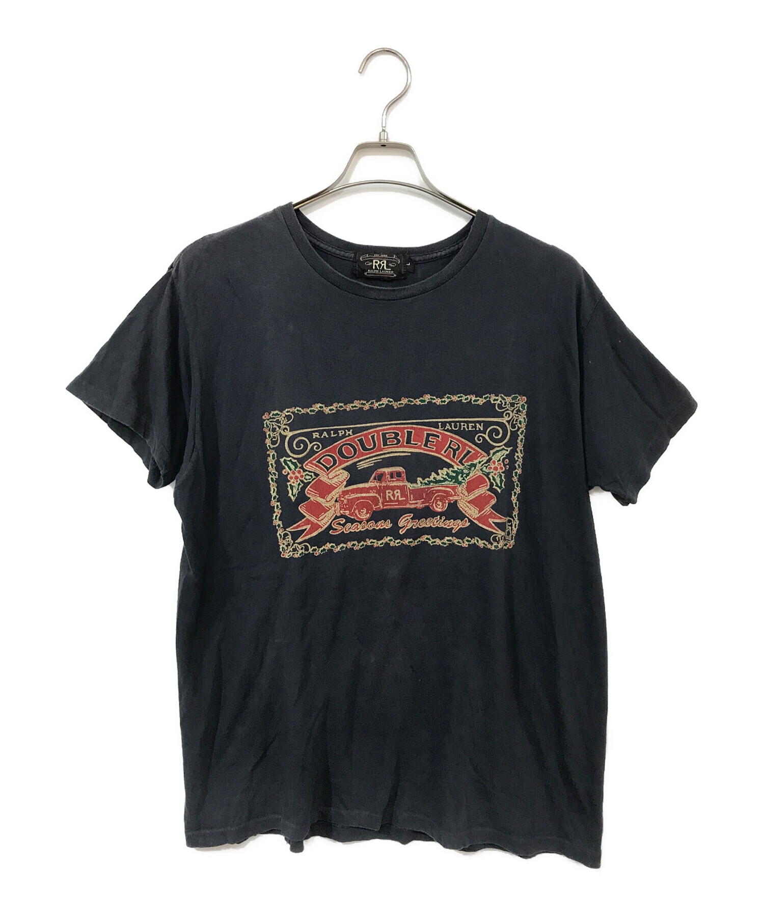 中古・古着通販】RRL (ダブルアールエル) プリントTシャツ ブラック