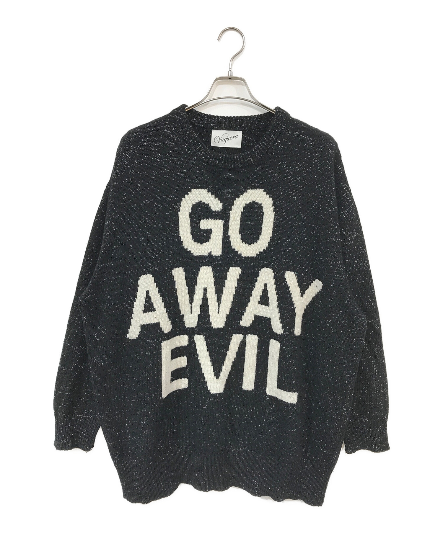 中古・古着通販】vaquera (ヴァケラ) ラメニット ブラック サイズ:S