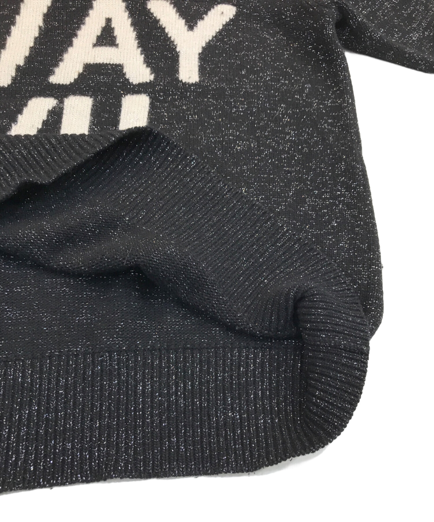 中古・古着通販】vaquera (ヴァケラ) ラメニット ブラック サイズ:S