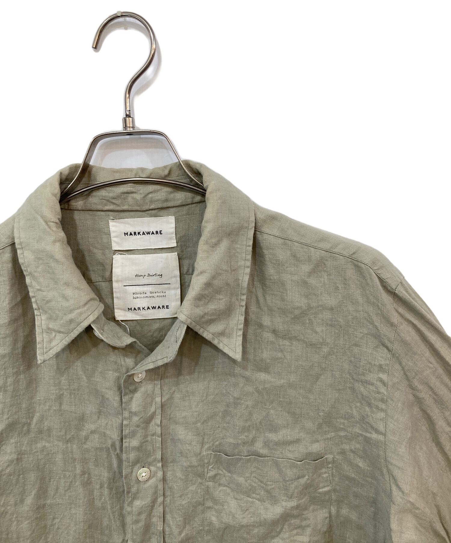 中古・古着通販】MARKWARE (マーカウェア) W COLLAR SHIRT HEMP