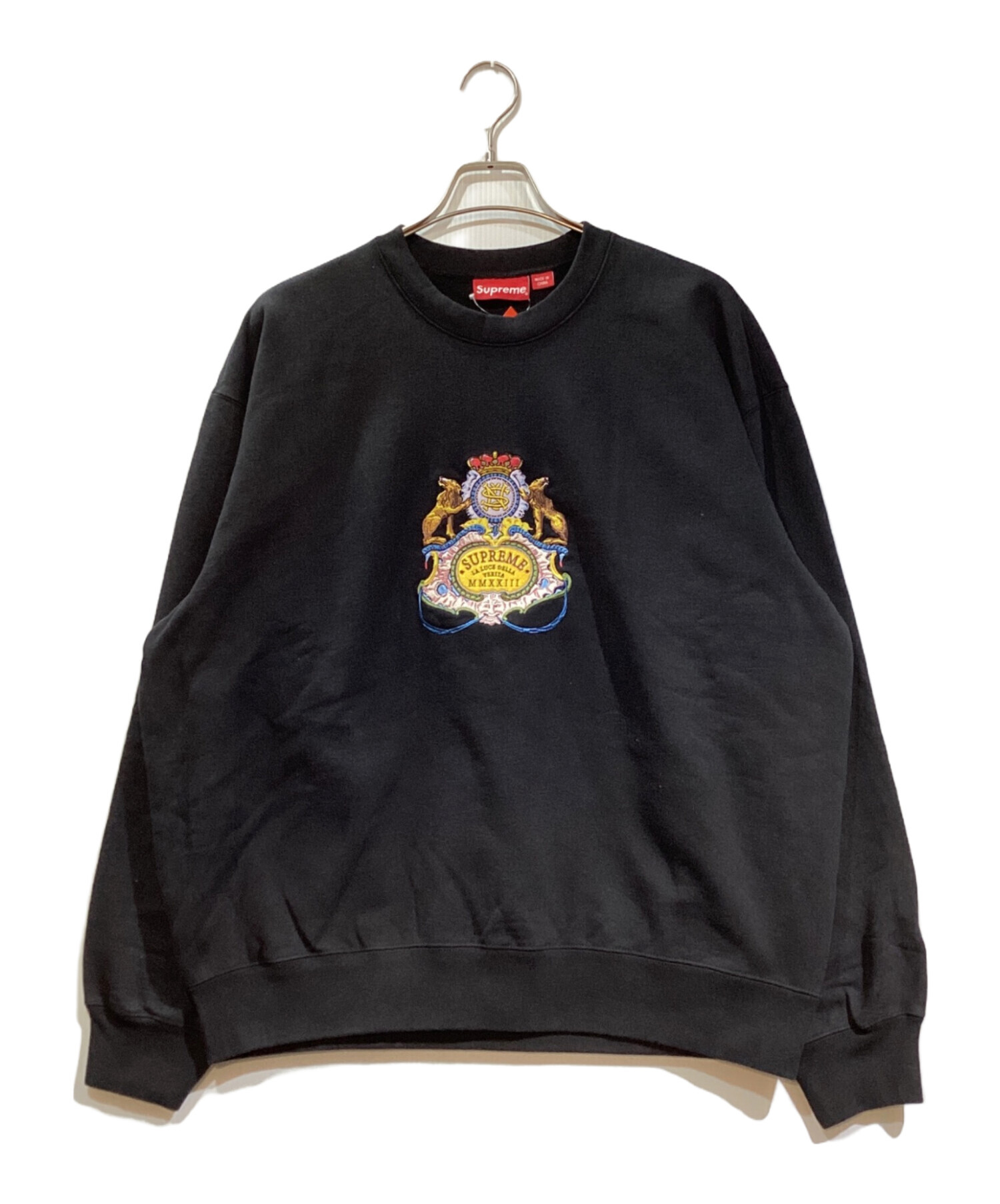 Supreme 23SS CrestCrewneck ブラック L シュプリーム トップス