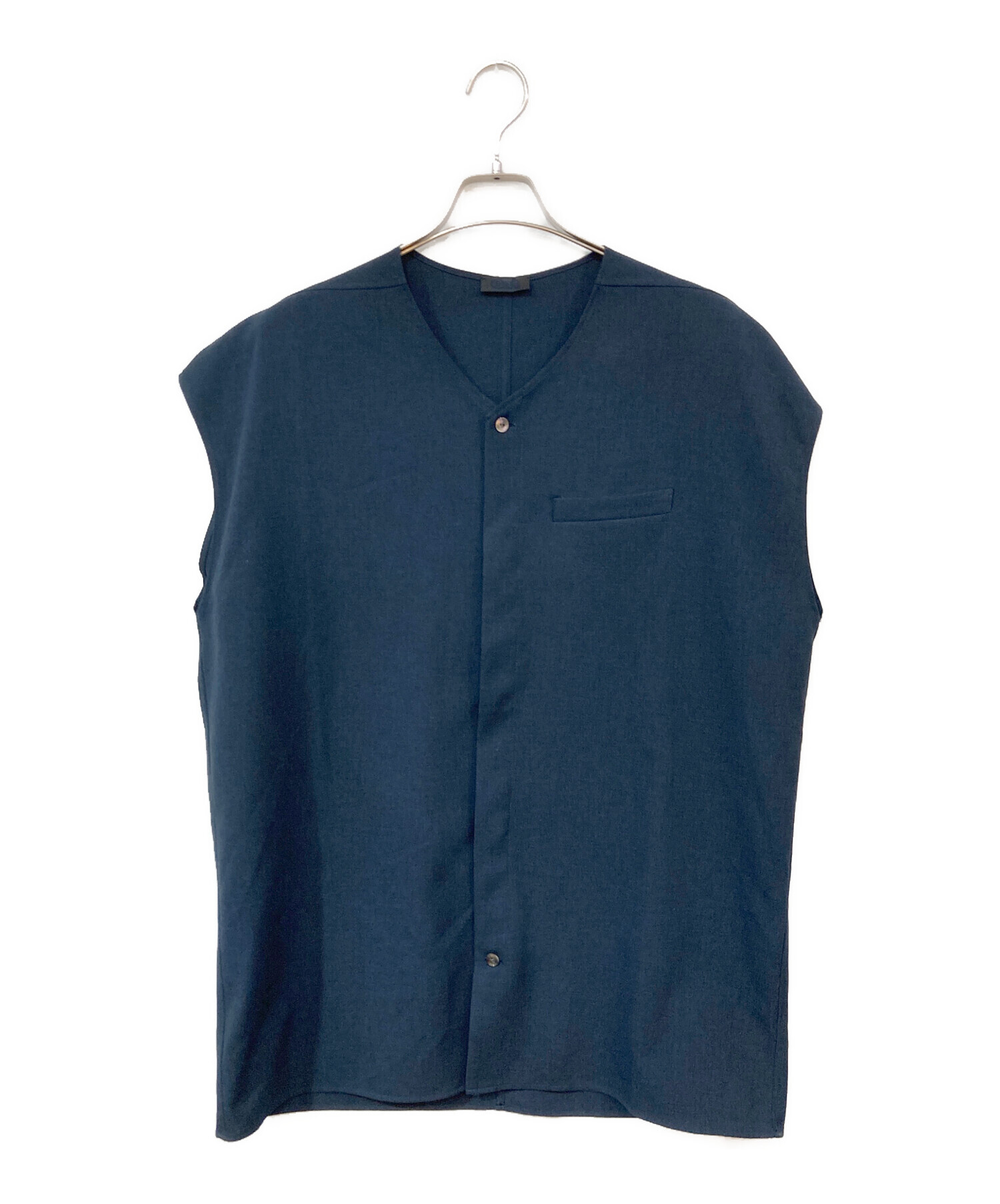 24ss SADE シャーデー SH11/ navy 中古・古着通販】SADE (シャーデー) ノースリーブシャツ ネイビー