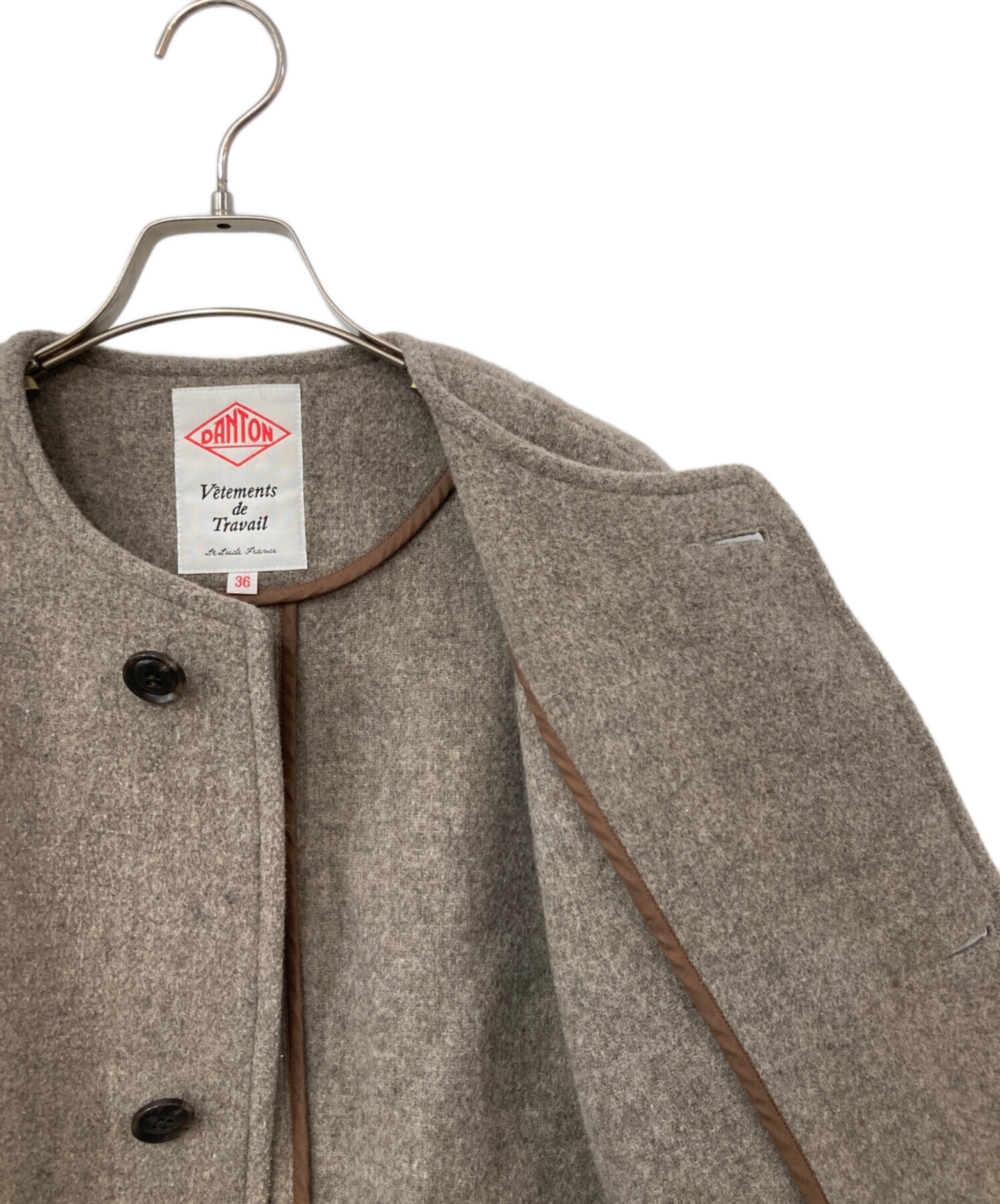 中古・古着通販】DANTON (ダントン) COLLARLESS CREW NECK COAT/カラー