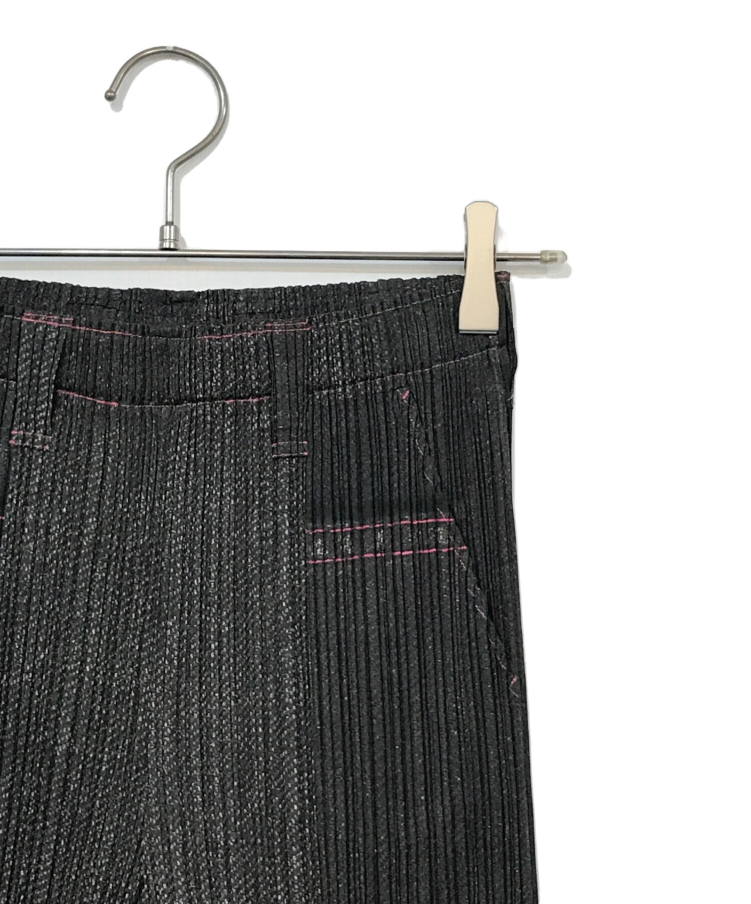 プリーツプリーズ デニム柄パンツ PLEATS PLEASE ISSEY MIYAKE - 極美
