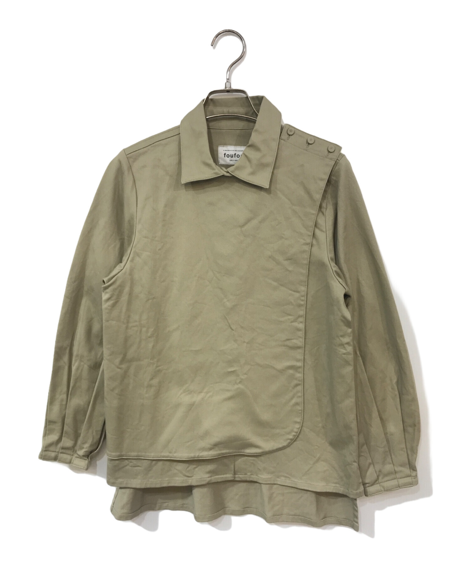 foufou / フーフー | shirts collar flap blouse / シャツカラーフラップブラウス | ベージュ | レディース 中古・古着通販】foufou (フーフー) shirts collar flap blouse/シャツ