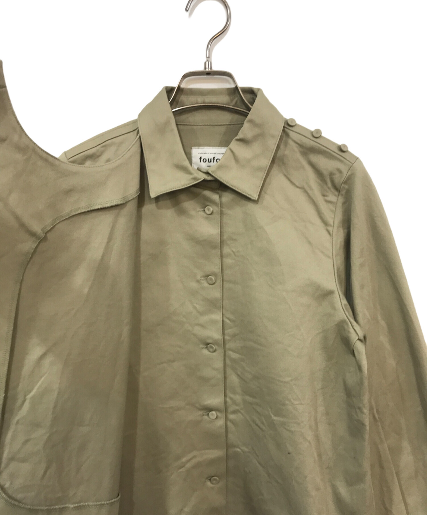 foufou / フーフー | shirts collar flap blouse / シャツカラーフラップブラウス | ベージュ | レディース 中古・古着通販】foufou (フーフー) shirts collar flap blouse/シャツ