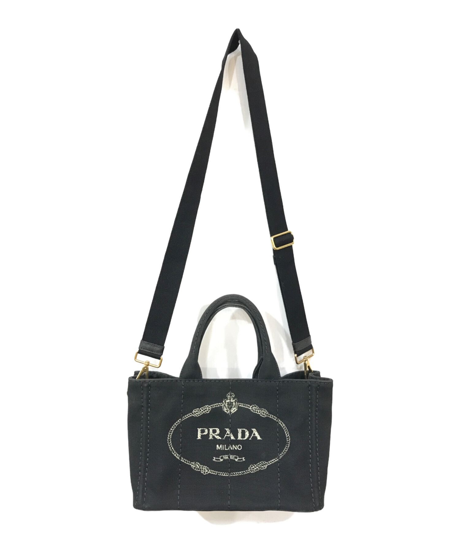 PRADA プラダ　2way バック 中古・古着通販】PRADA (プラダ) 2WAYバッグ ブラック｜ブランド