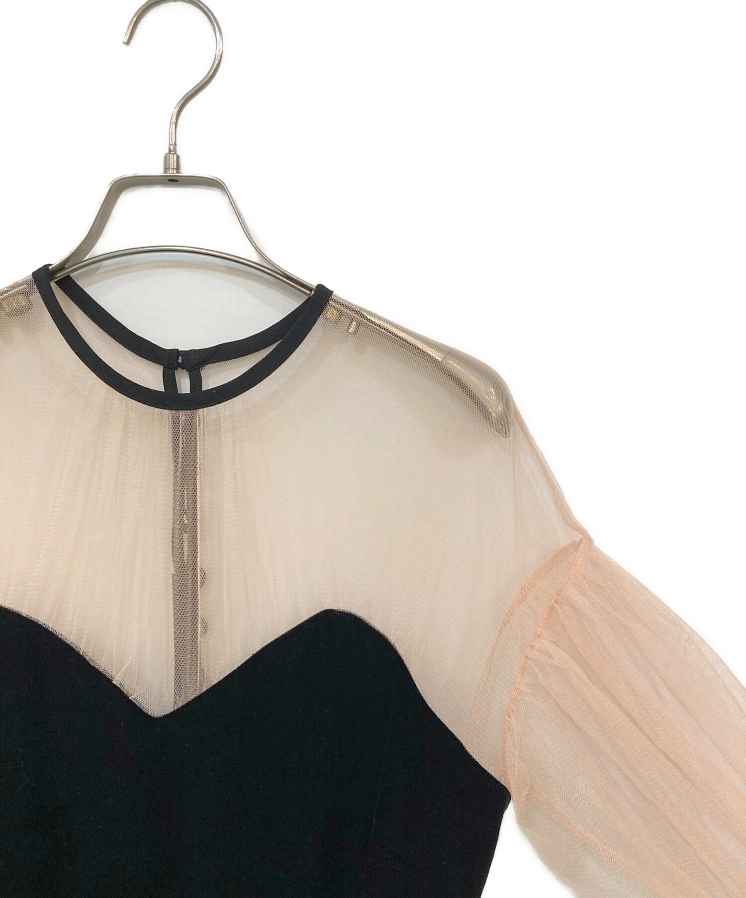 中古・古着通販】Ameri (アメリ) TULLE SLEEVE TIGHT DRESS/チュール