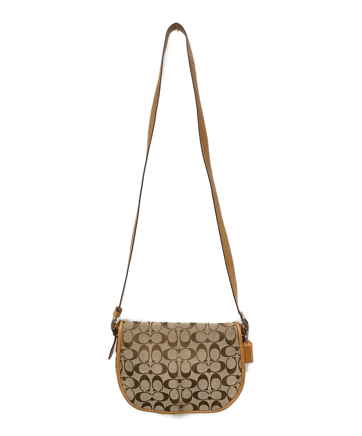 希少 COACH シグネチャー　キャンパス　ショルダーバッグ 中古・古着通販】COACH (コーチ) シグネチャーキャンバスショルダー