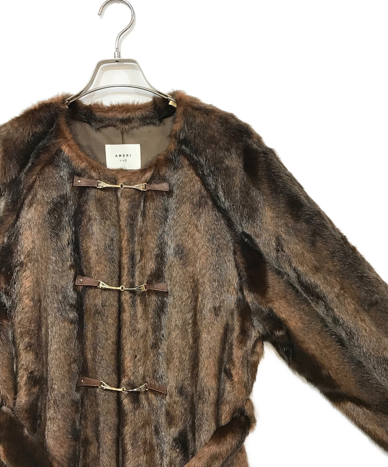 中古・古着通販】Ameri (アメリ) ECO MINK FUR COAT ブラウン サイズ:F