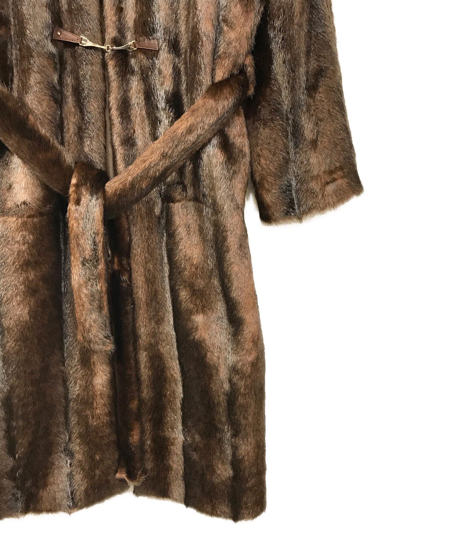 中古・古着通販】Ameri (アメリ) ECO MINK FUR COAT ブラウン サイズ:F