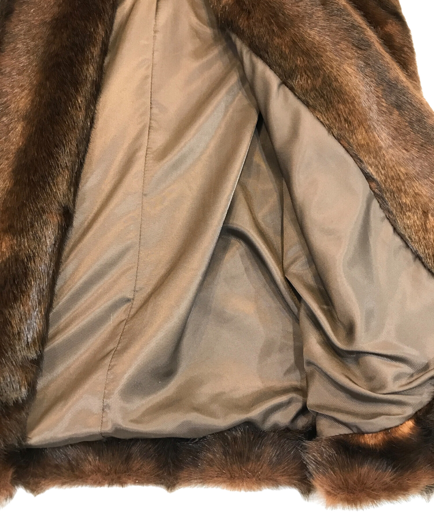 中古・古着通販】Ameri (アメリ) ECO MINK FUR COAT ブラウン サイズ:F 