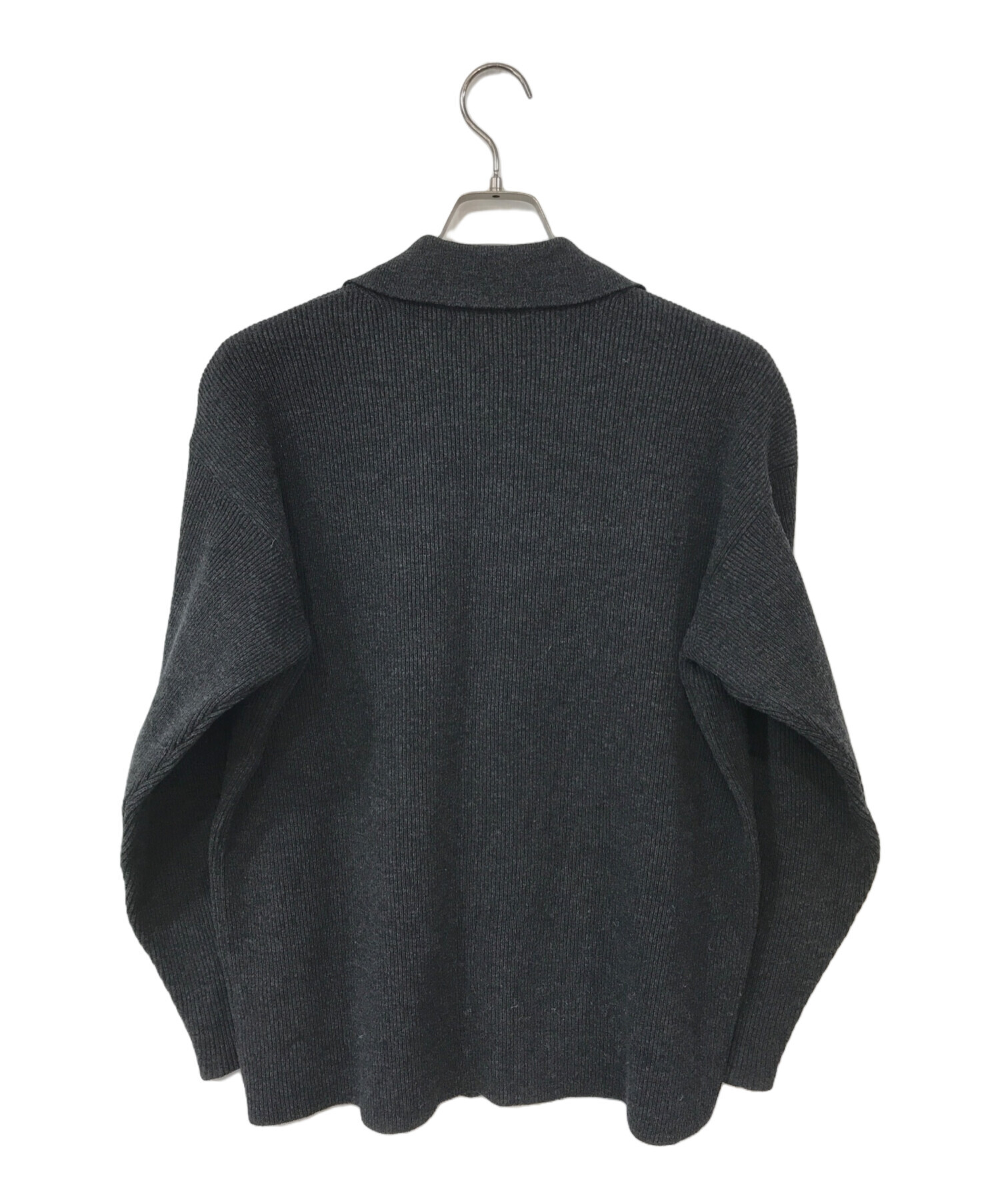 中古・古着通販】AURALEE (オーラリー) リブニットカーディガン グレー