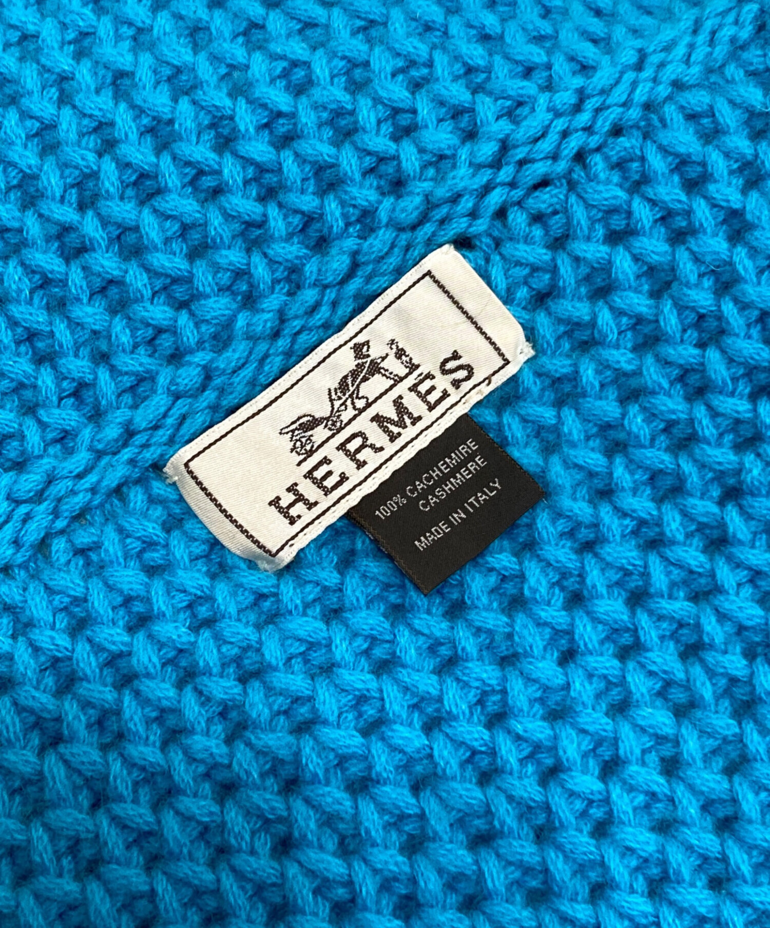 中古・古着通販】HERMES (エルメス) カシミヤスヌード スカイブルー