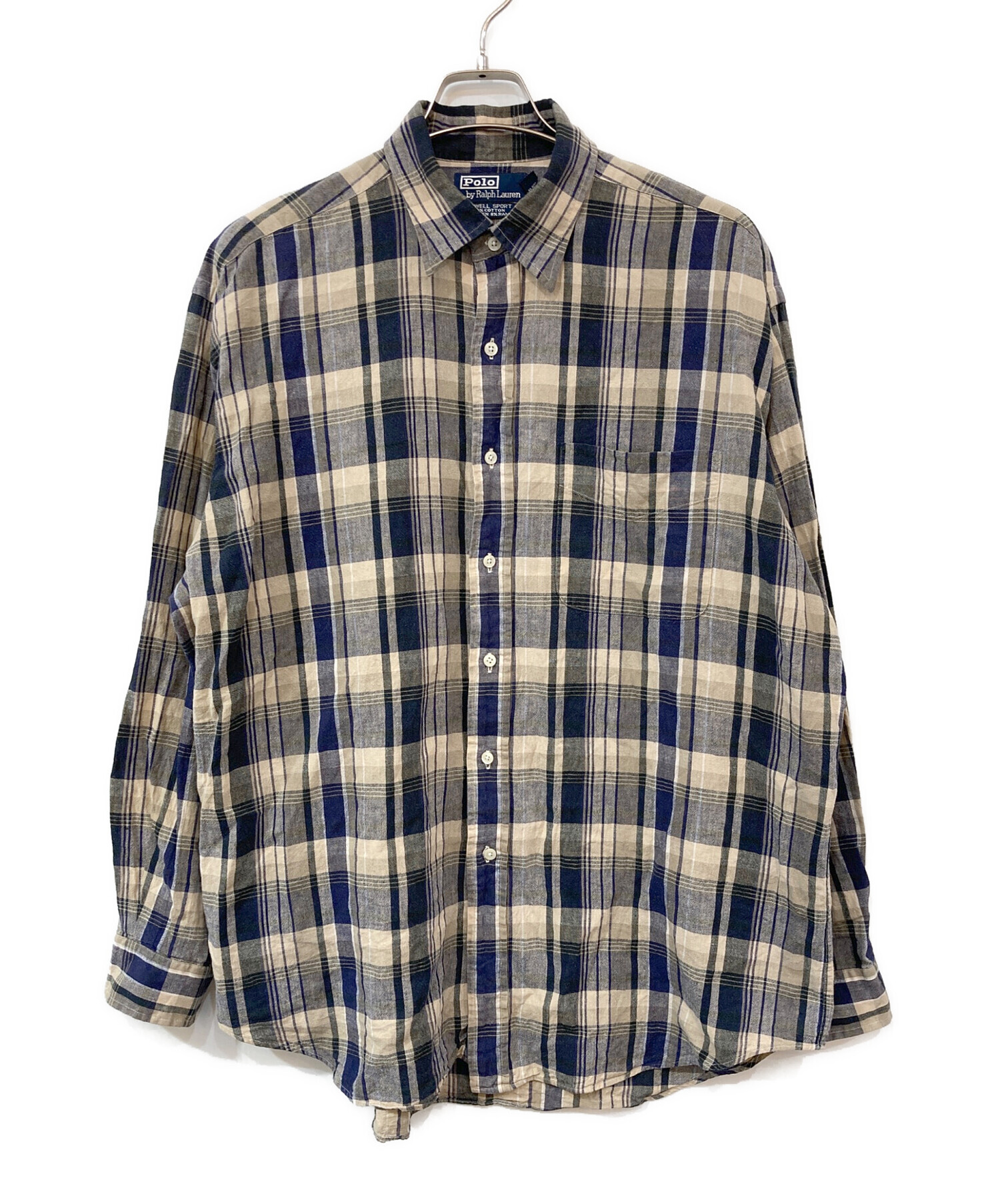 90s ラルフローレン LOWELL SPORT シャツ シルク ブラウン L POLO 