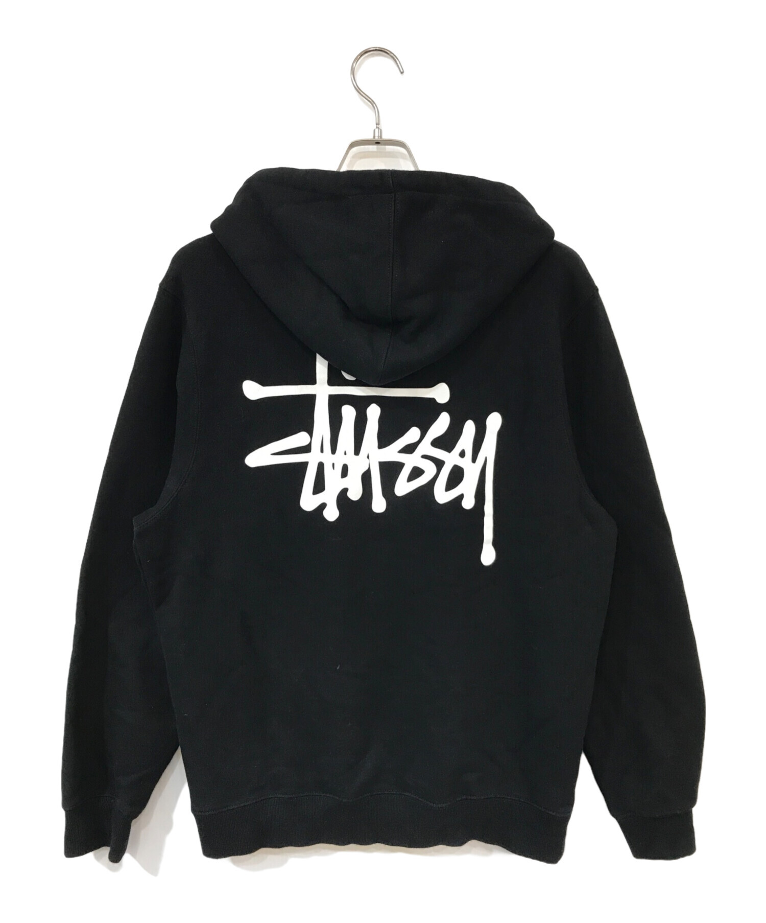 中古・古着通販】stussy (ステューシー) ロゴパーカー ブラック サイズ  
