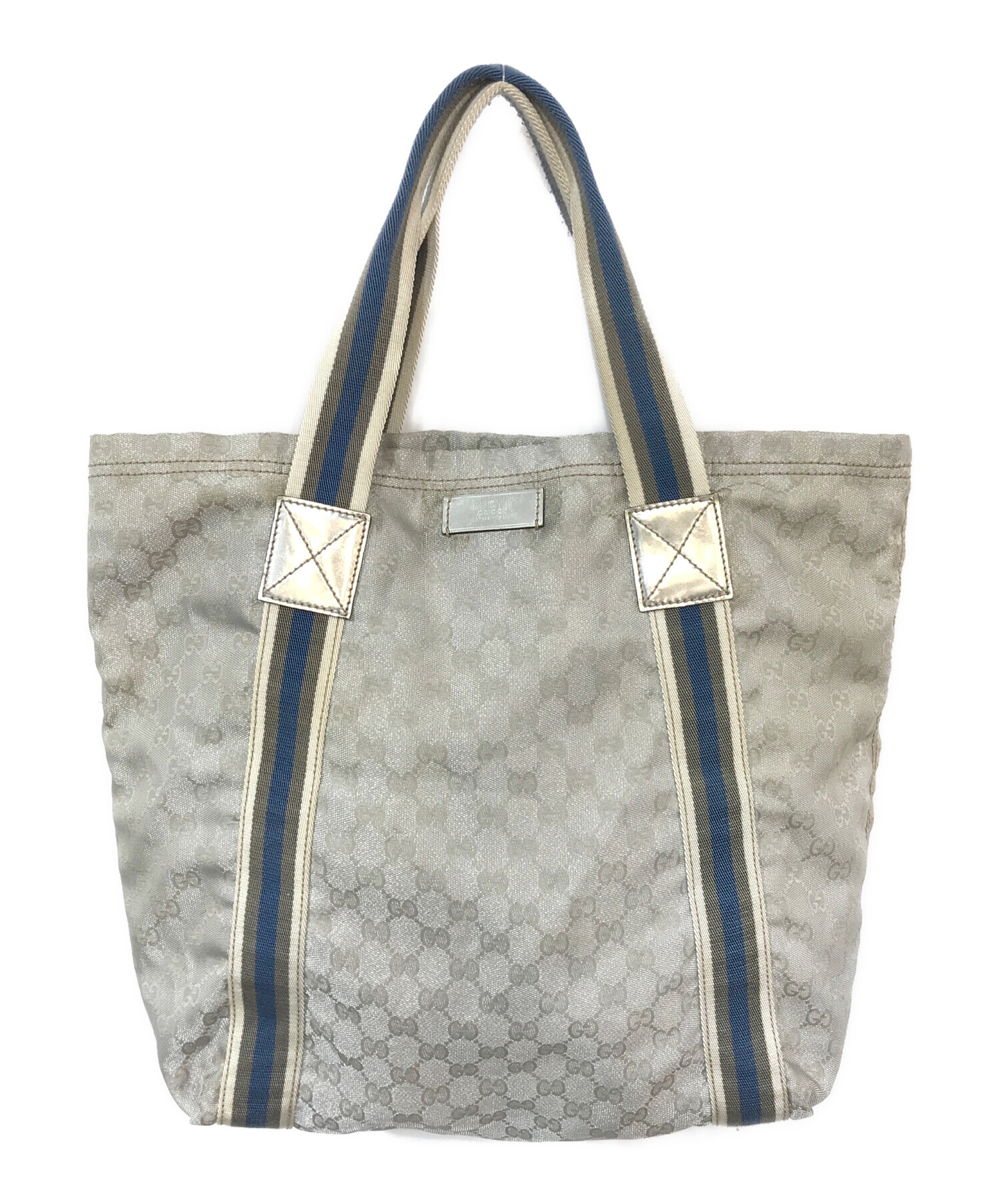 GUCCI グッチ インプリメ GG柄 シルバー トートバッグ シルバー 中古・古着通販】GUCCI (グッチ) トートバッグ シルバー｜ブランド