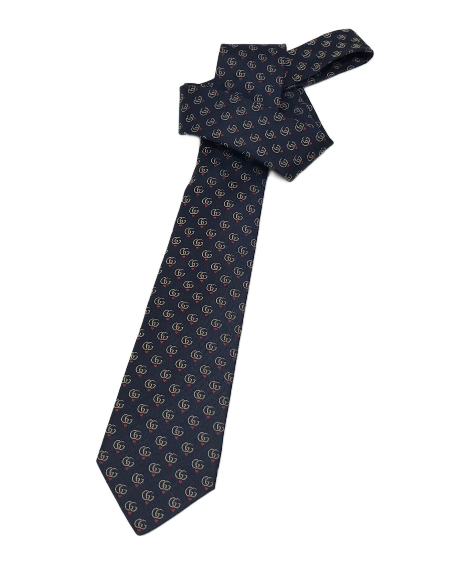 中古・古着通販】GUCCI (グッチ) GGロゴネクタイ ネイビー サイズ:不明 
