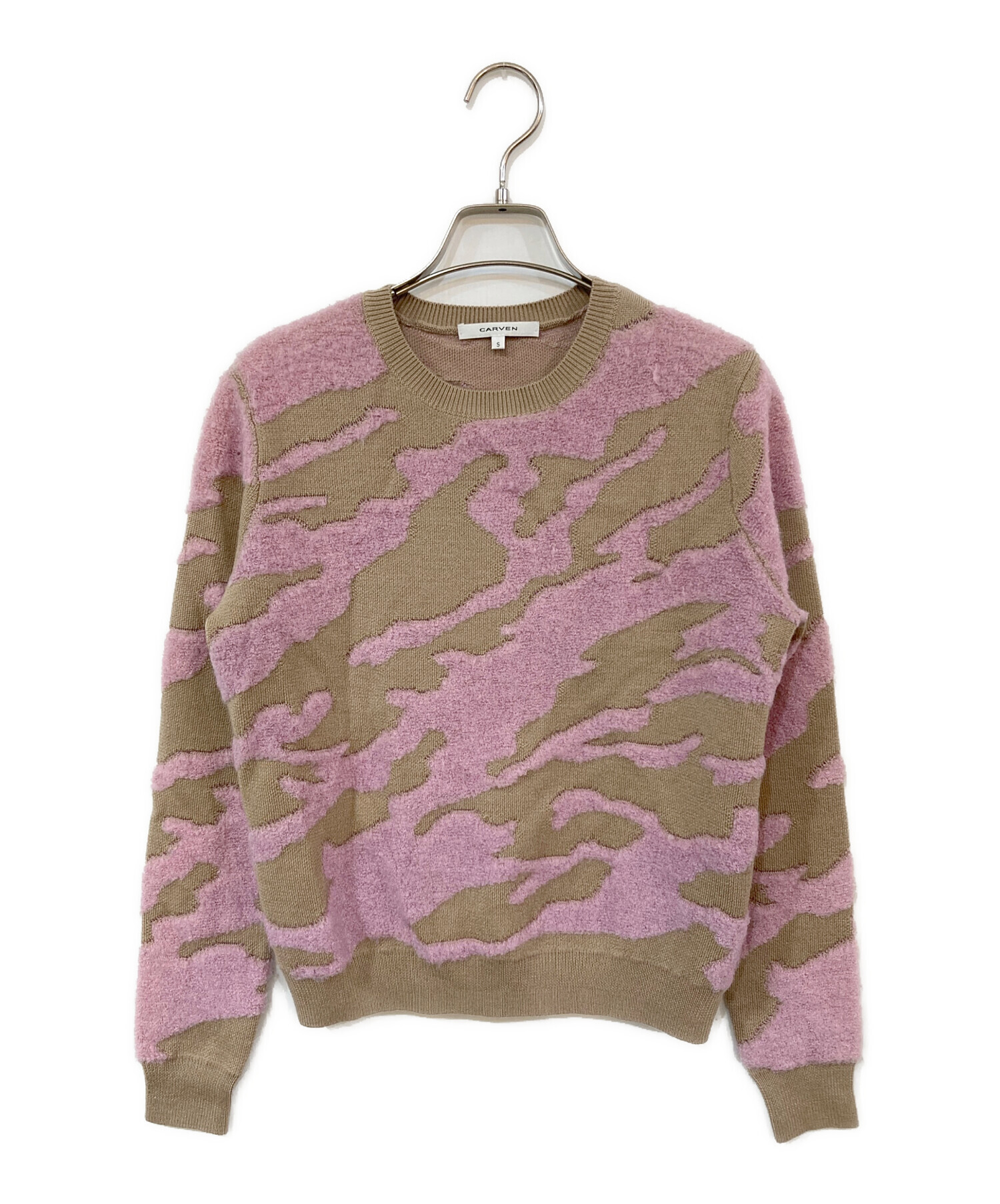 中古・古着通販】CARVEN (カルヴェン) 総柄ニット ベージュ サイズ:S 