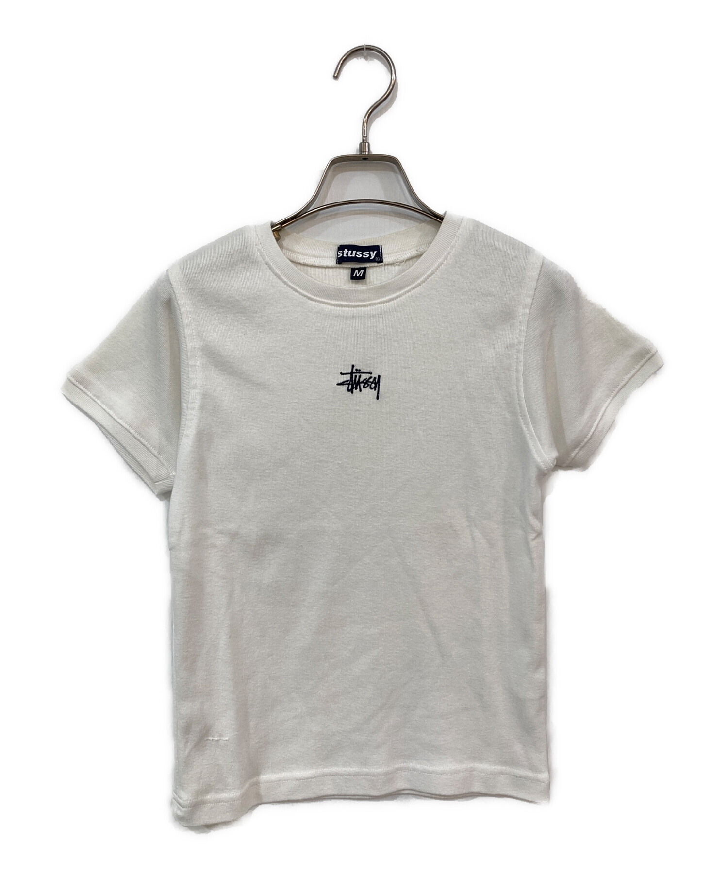 中古・古着通販】stussy (ステューシー) ロゴ刺繍Tシャツ ホワイト 