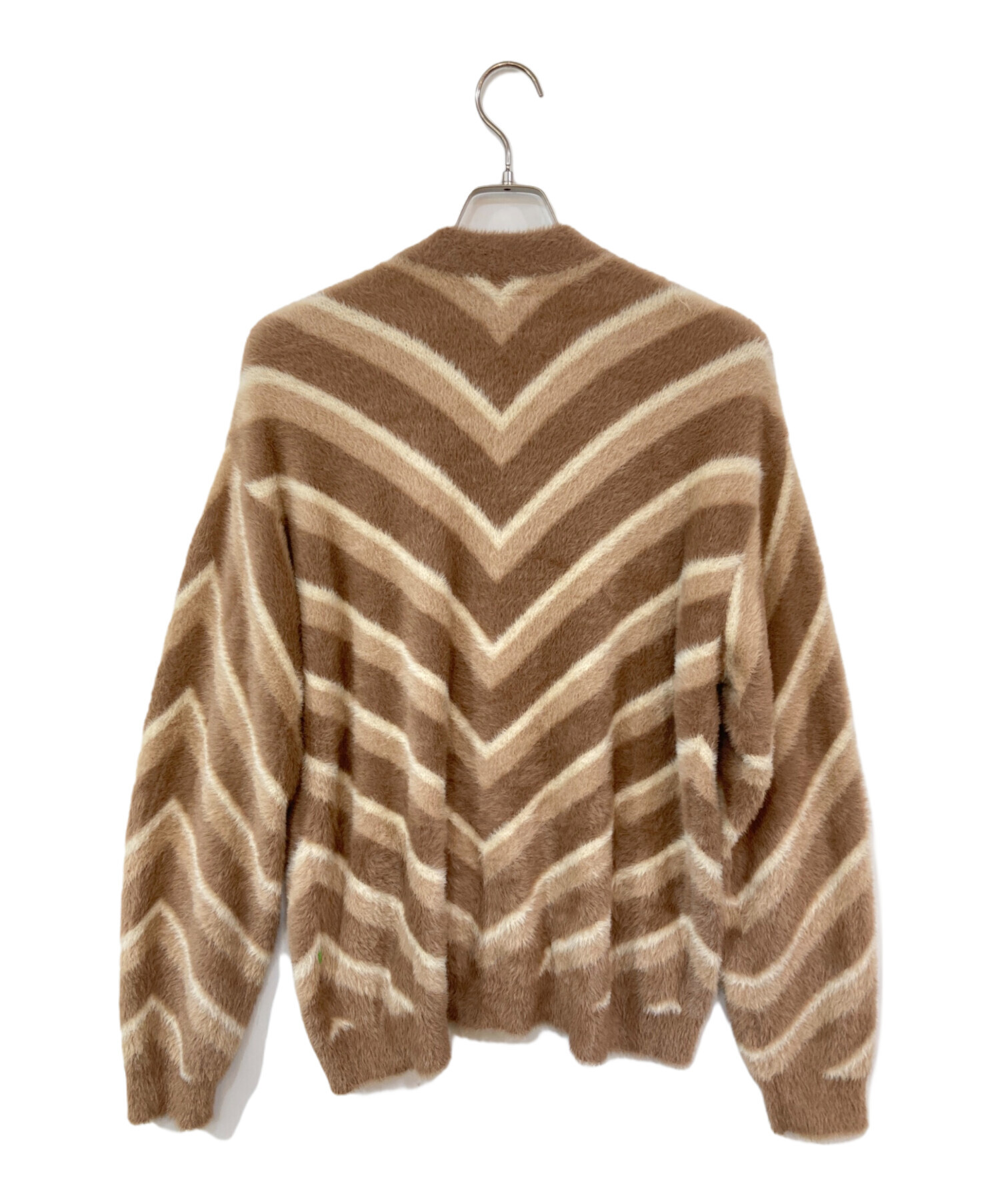 #442 HUF カーディガン　ベージュ　Sサイズ 美品　古着 中古・古着通販】HUF (ハフ) シャギーニットカーディガン ベージュ