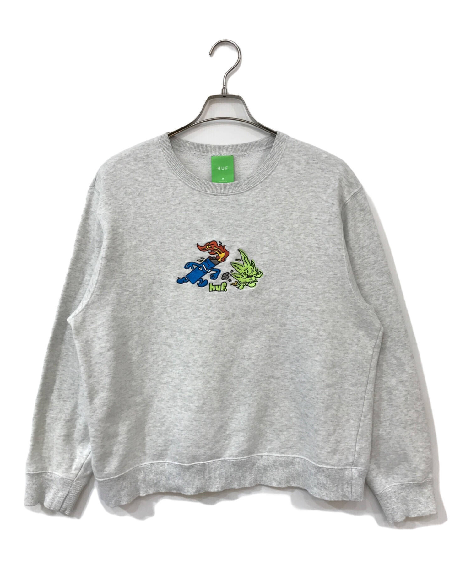 中古・古着通販】HUF (ハフ) クルーネックスウェット グレー サイズ:M