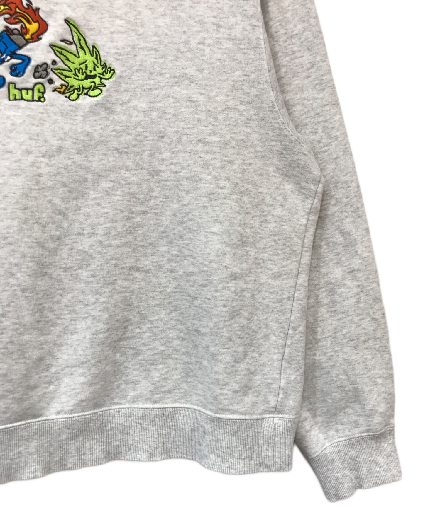 中古・古着通販】HUF (ハフ) クルーネックスウェット グレー サイズ:M