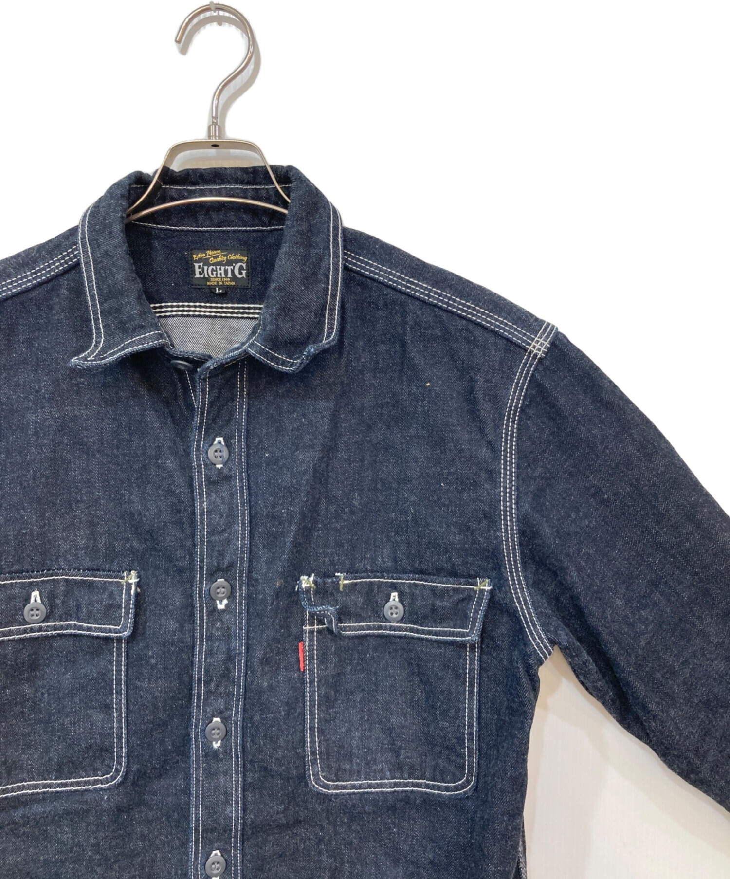 中古・古着通販】EIGHT G (エイトジー) デニムシャツ ブルー サイズ:L